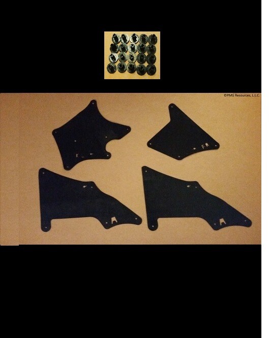 Set of 4 Splash Seals W/Clips for W/KDSS Lexus GX470 &GX460 Aprons Shields I