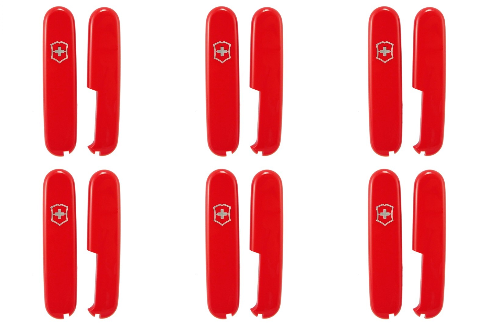 Pre-Owned Lot of 6 Kits: Victorinox 91mm HANDLES 2 Piece KIT in RED