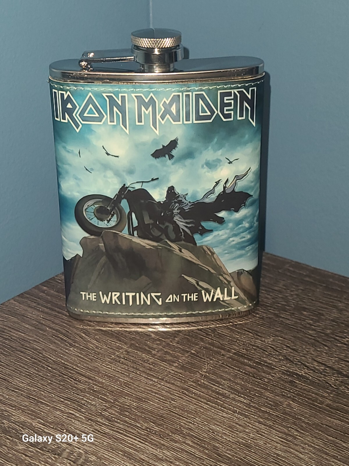 Iron Maiden: Writing on the Wall 8 oz flask custom made NEW