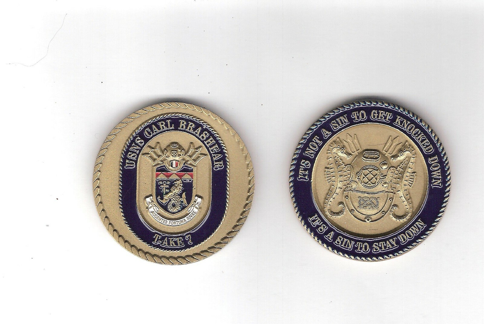 USS Carl Brashear Navy Challenge Coin FIRST AFRICAN AMERICAN US Navy Diver T-AKE