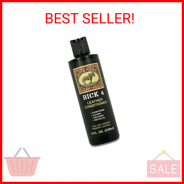 Bick 4 Leather Conditioner and Leather Cleaner 8 oz - Will Not Darken Leather -