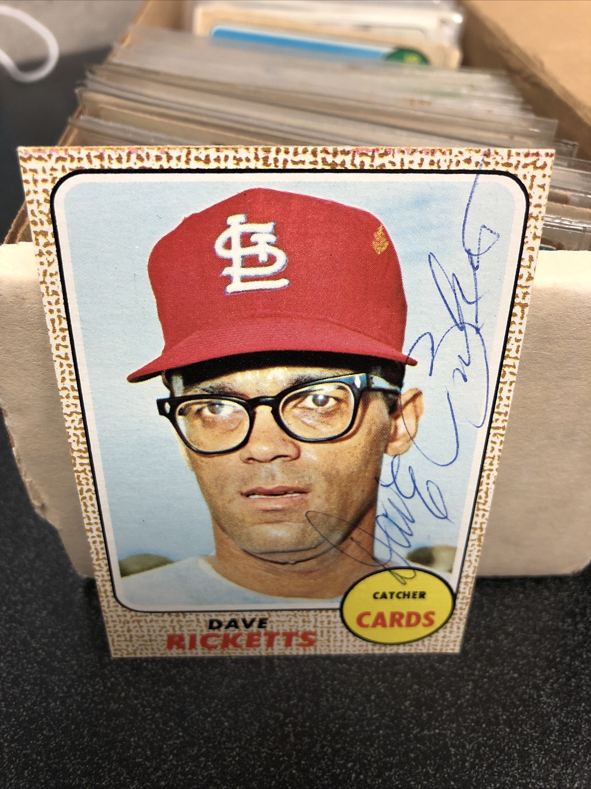 DAVE RICKETTS Signed 1968 Topps  #46 Cardinals