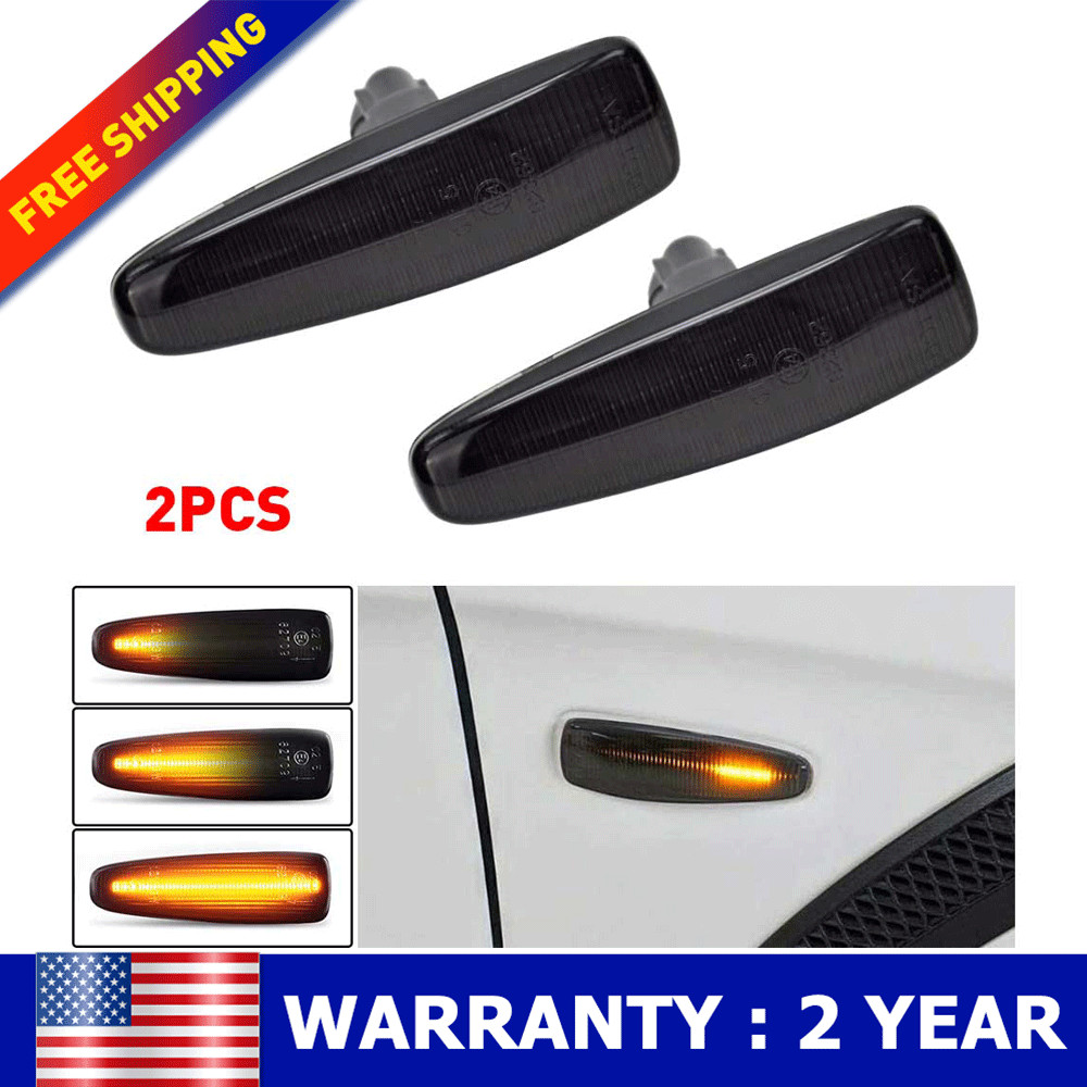 For 2014 - 2024 Mitsubishi Mirage G4 Fender Left / Right Side Marker Light Smoke