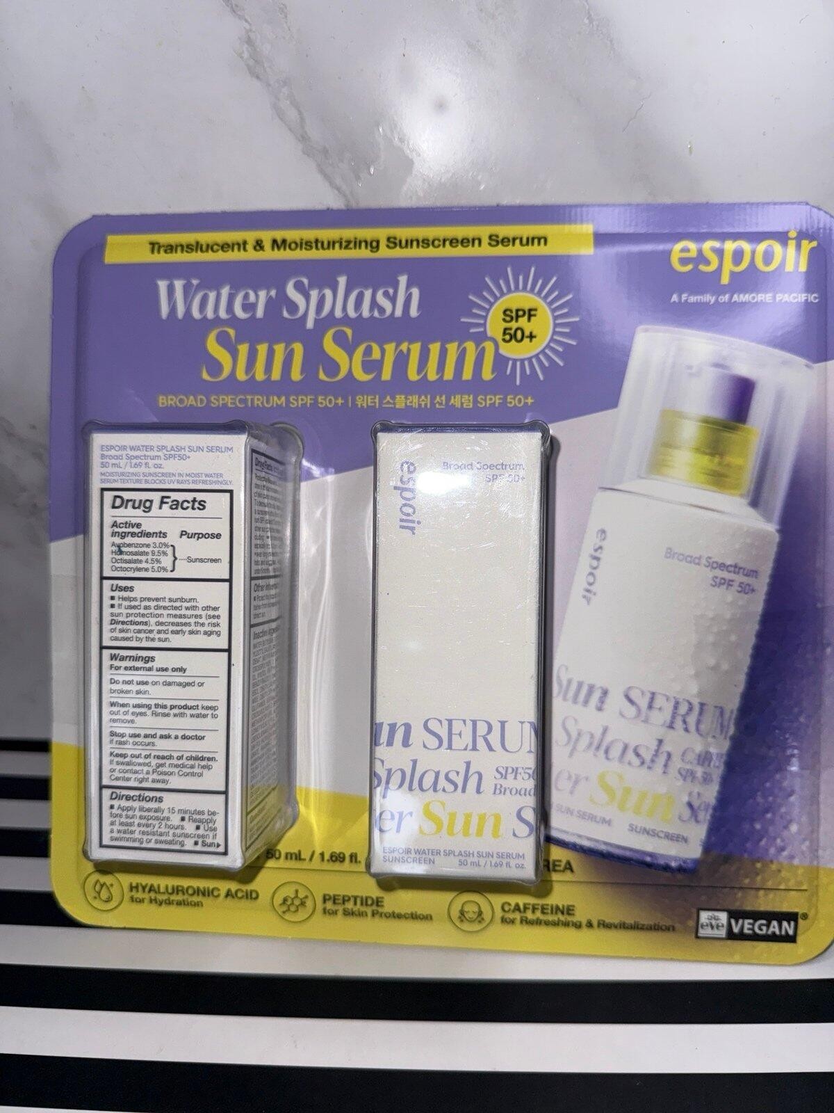 New espoir water splash sun serum