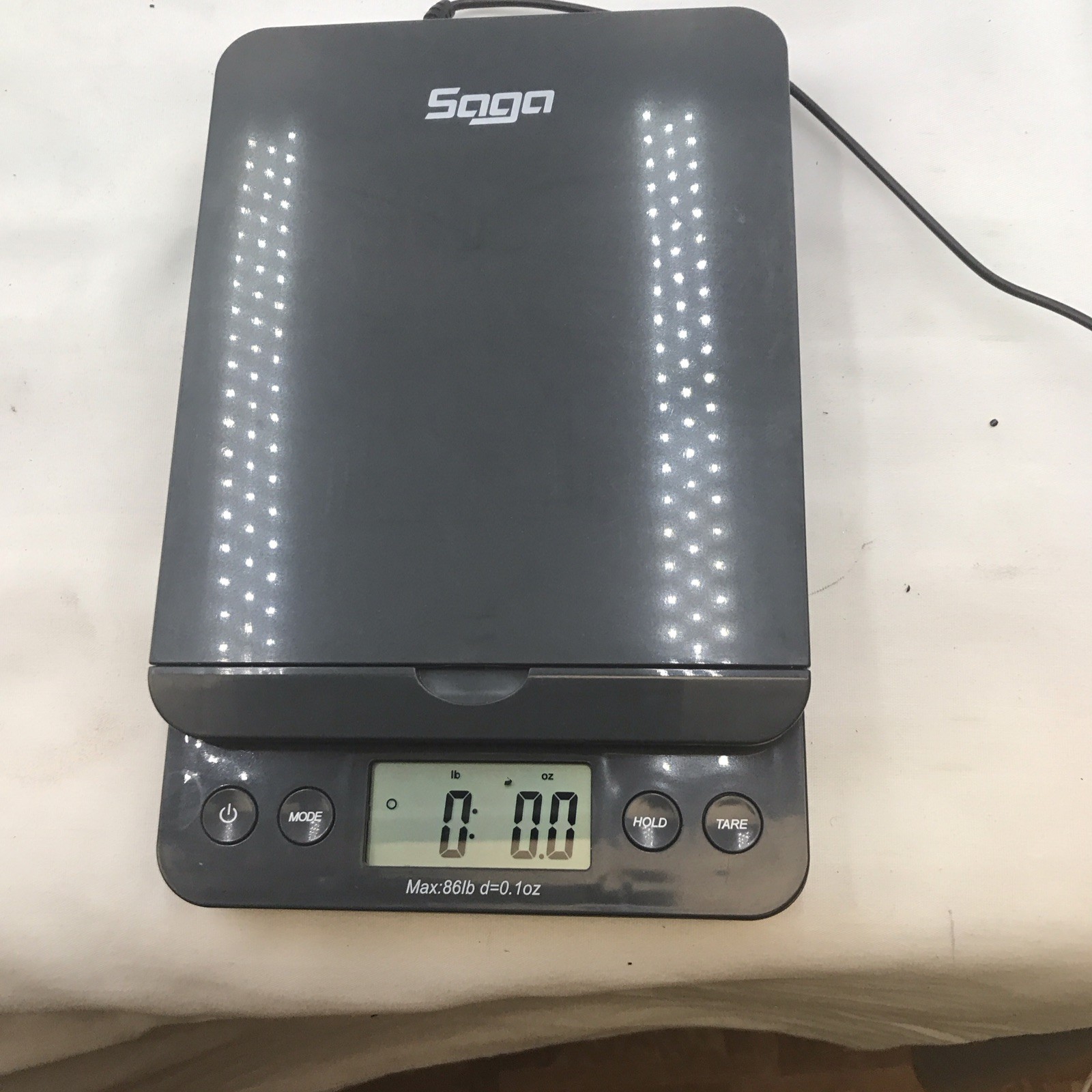 Saga Mercury BASIC Digital Postal Scale w/ Hold, Tare, Auto-Off, AC Adapter