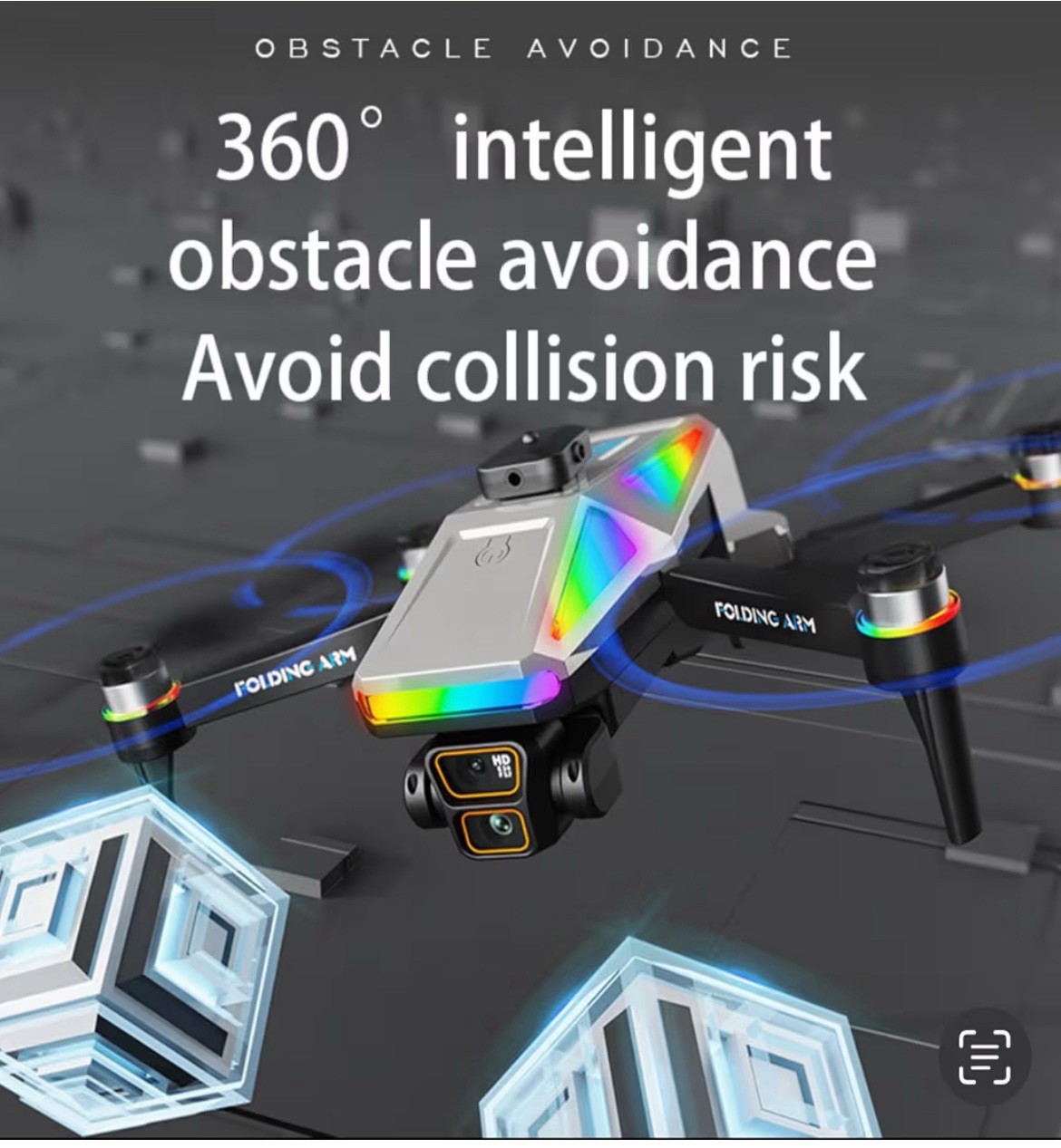 S5 Drone 360 Camera Remote Control 2 Batteries 15 Minutes Flight Time Each
