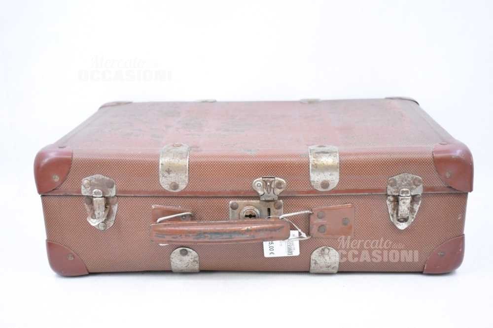 Vintage 1950s Hard Shell Suitcase 45x29x14cm