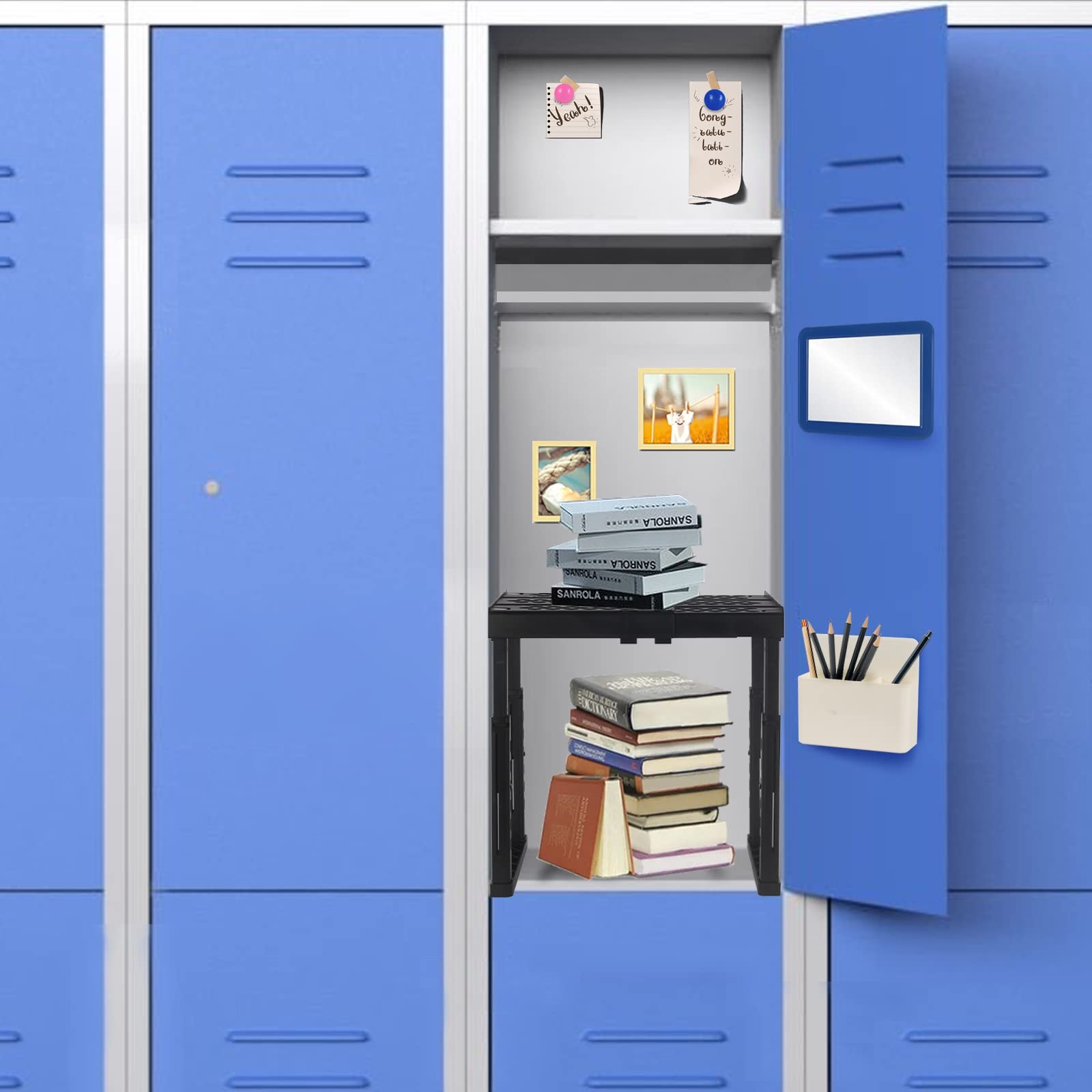 Adjustable Locker Shelf Organizer – Back to Essentials Locker Organizer for G...