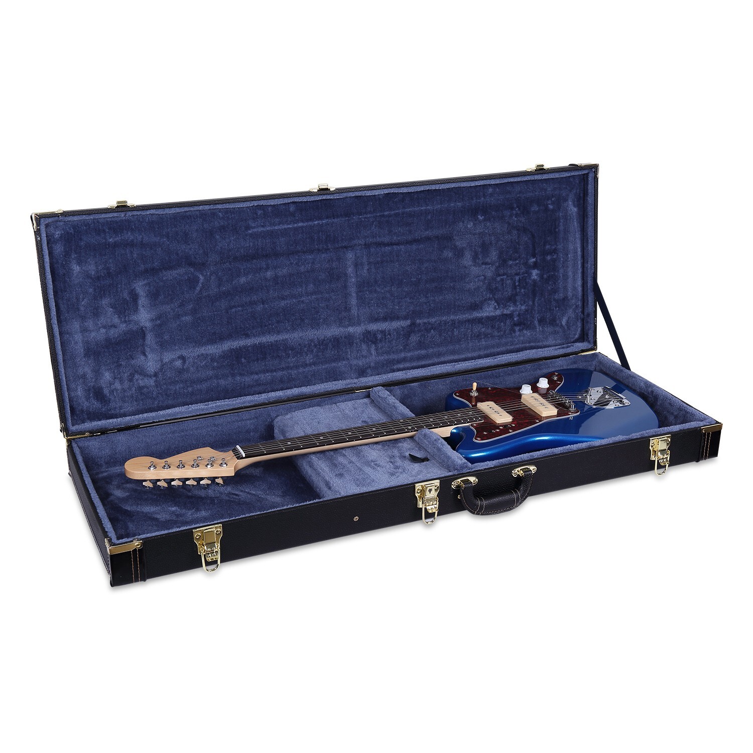 Crossrock Deluxe Electric Guitar Case fits Fender Jazzmaster/Jaguar Style Guitar