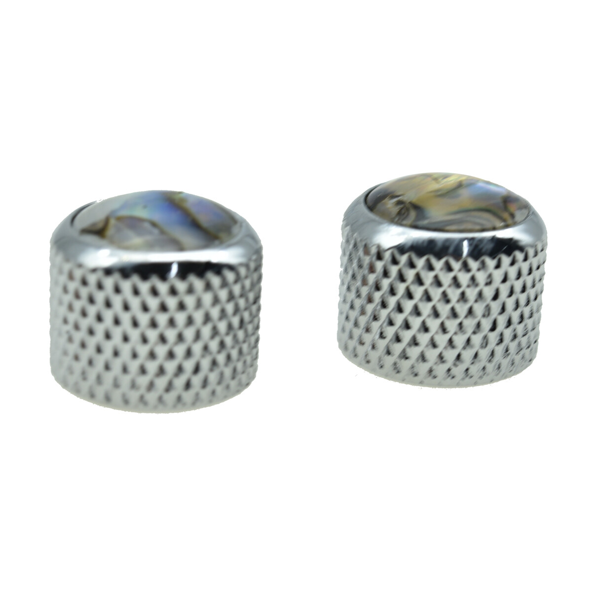 2x Abalone Top Dome Knobs Abalone Inserts Knobs for P Bass/Tele Guitar Chrome