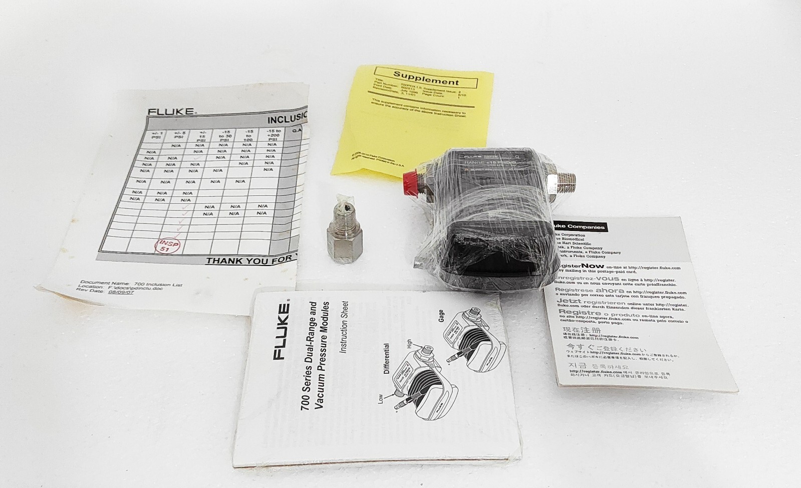 Pressure Calibrator Fluke 700PD4 / 700 PD4 Dual Pressure Module Range (±15 PSI)