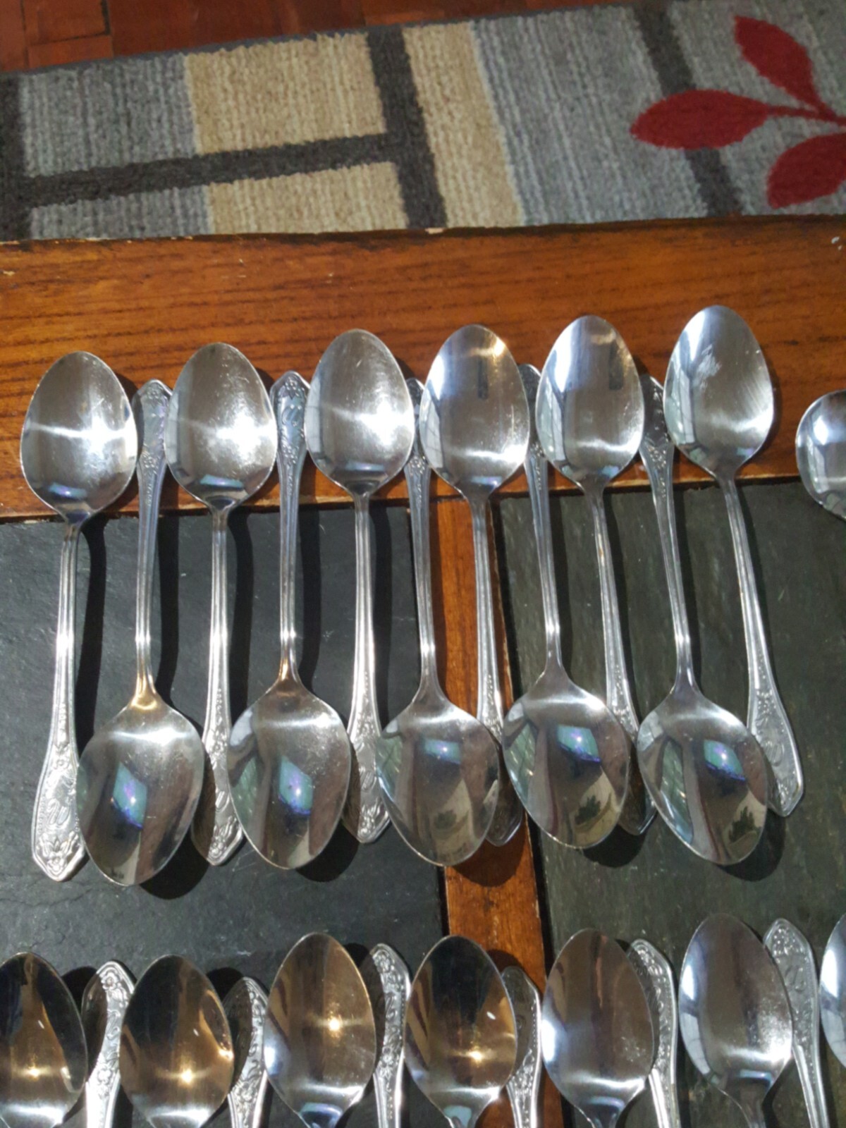 Customcraft CUS12 Stainless Flatware "W" Monogram Floral 29 pieces
