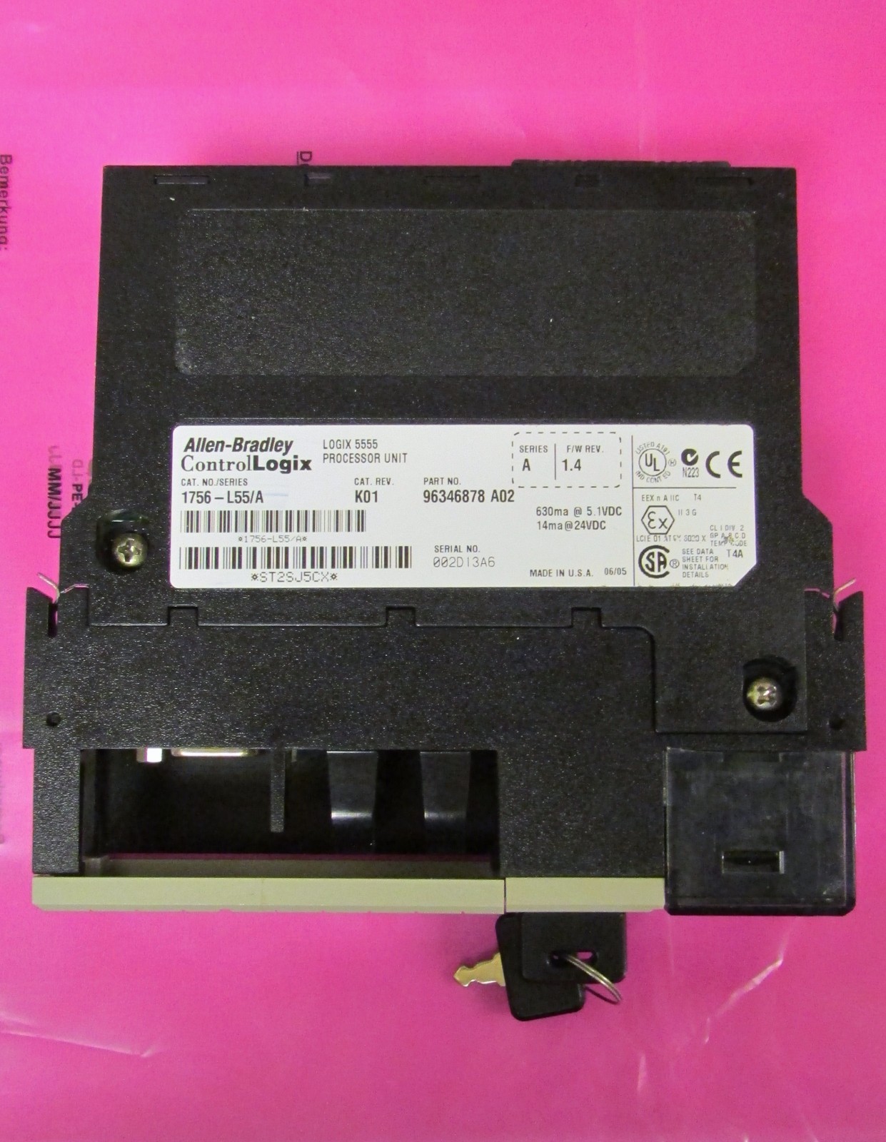 ALLEN BRADLEY 1756 L55 Series A Rev K01 Logix 5555 CPU Processor Unit