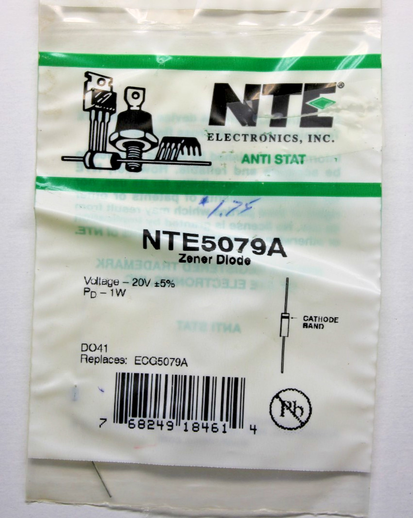 NTE5079A 20v Zener Diode DO41 Replaces ECG5079A SK3335 SK20V GEZD-20