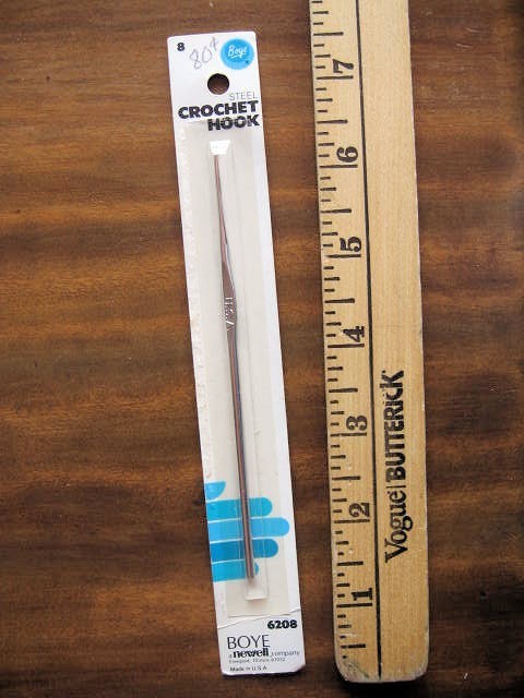 NIP Vintage Boye Steel Crochet Hook #6208 Size 8 NEW in pkg.