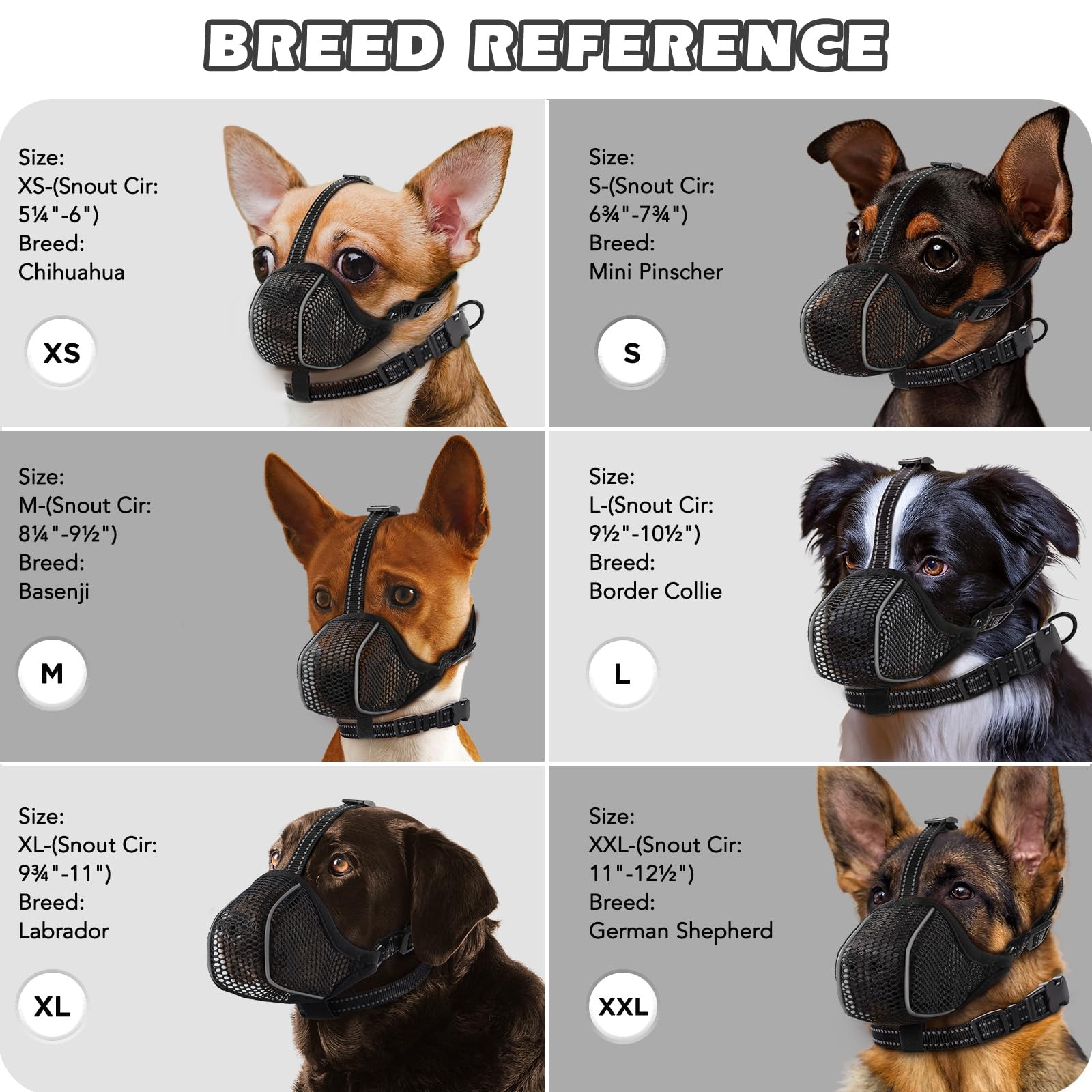 Dog Muzzle,Mesh Soft Muzzle for Small Medium Large Sized Dogs, M, Black