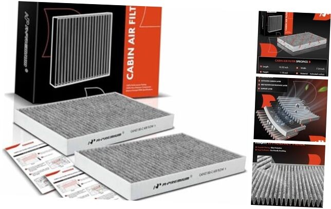 2-PC Cabin Air Filter with Activated Carbon Compatible with Mercedes-Benz