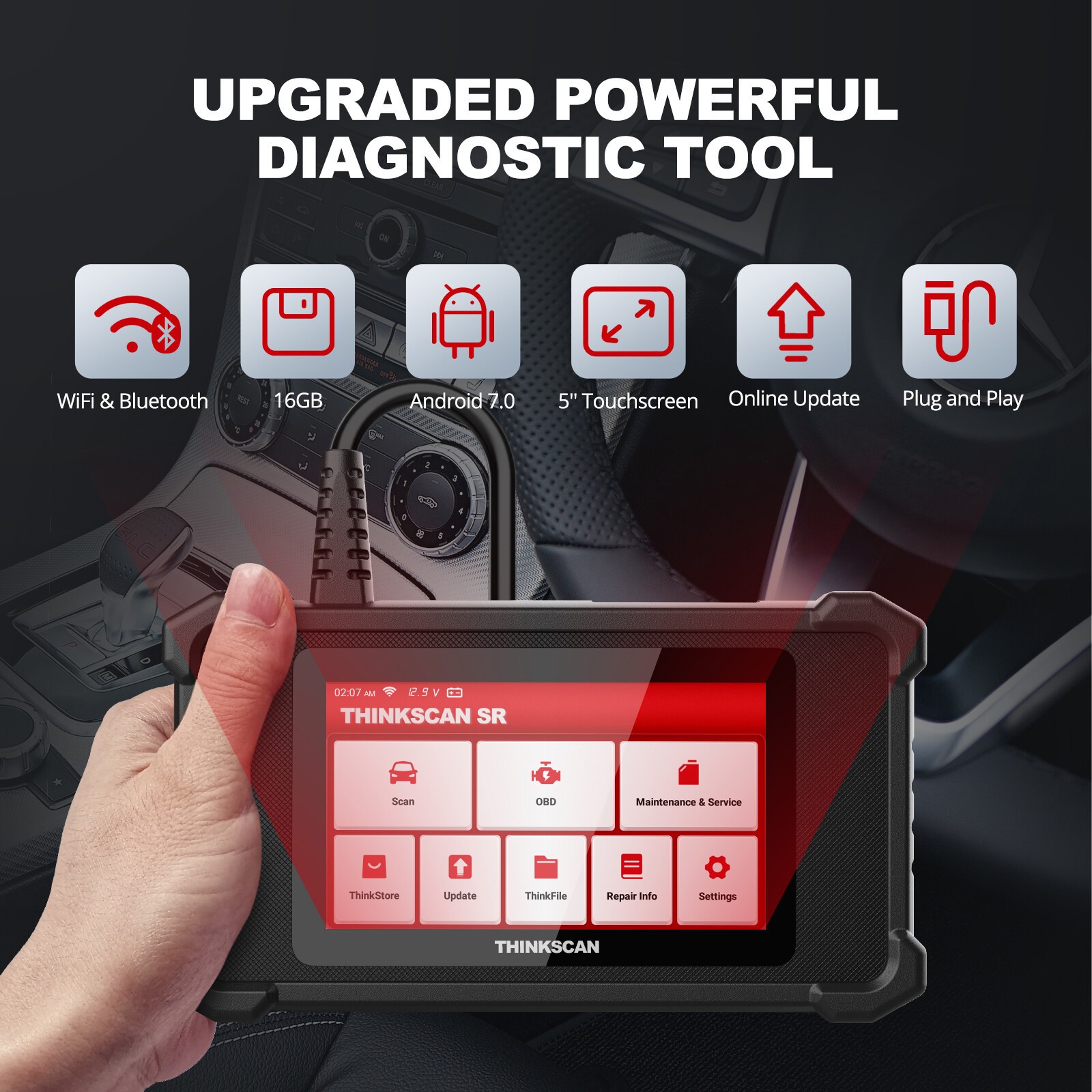 THINKCAR SR6 Full OBD2 Scanner ABS+SRS+ECM+TCM+BCM+TPMS Systems Diagnostic Tool