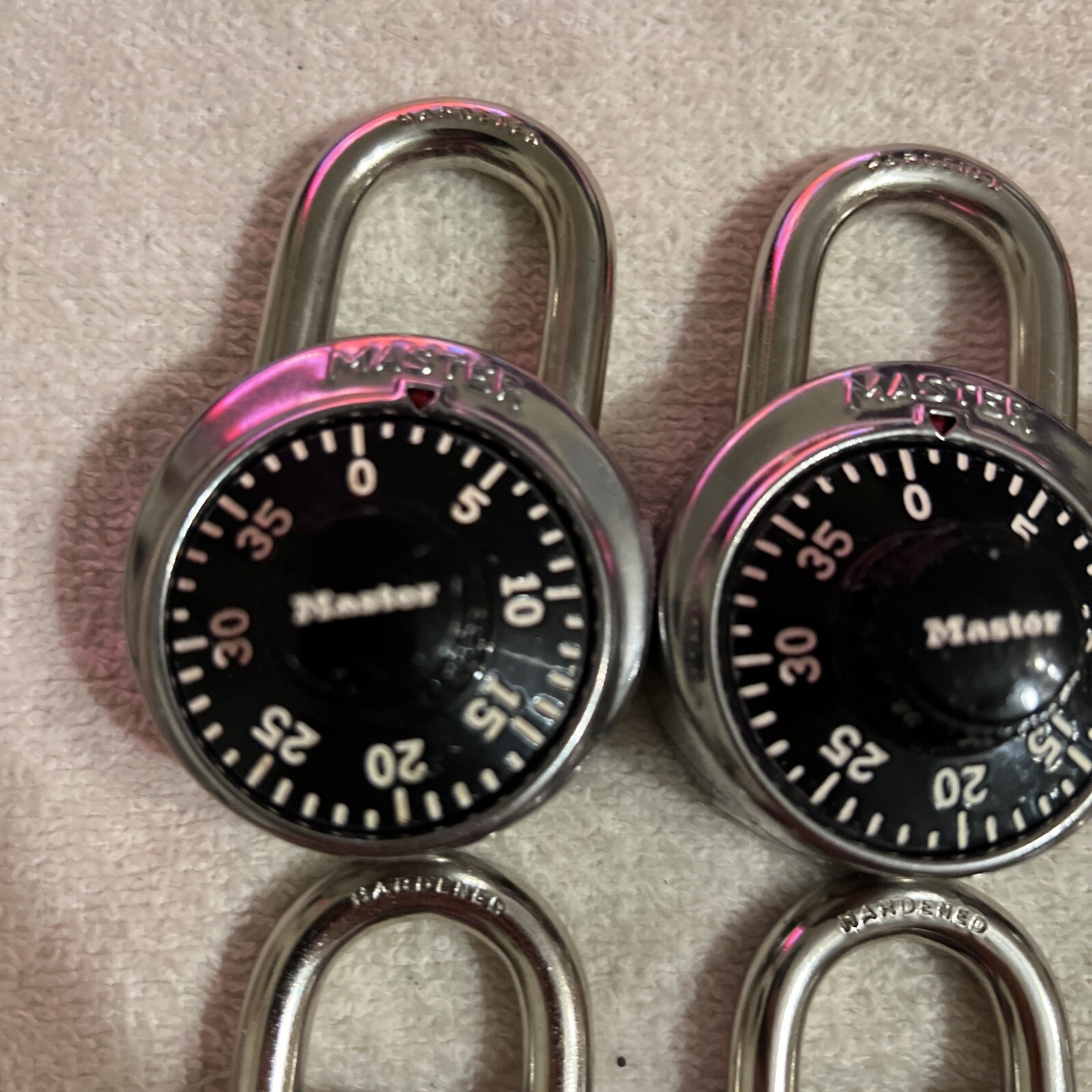 Lot Of 6 MASTER Combination Padlocks With Combinations Nice Condition
