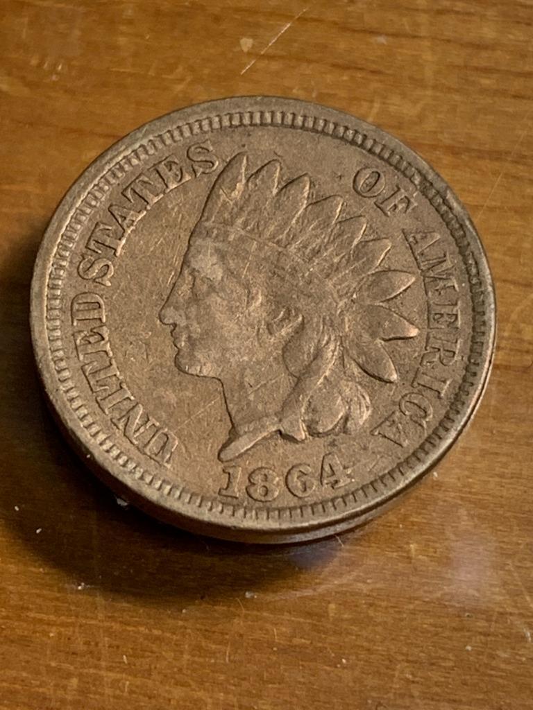 1864 Copper Nickel  Indian Cent VF Condition SKU # 34713