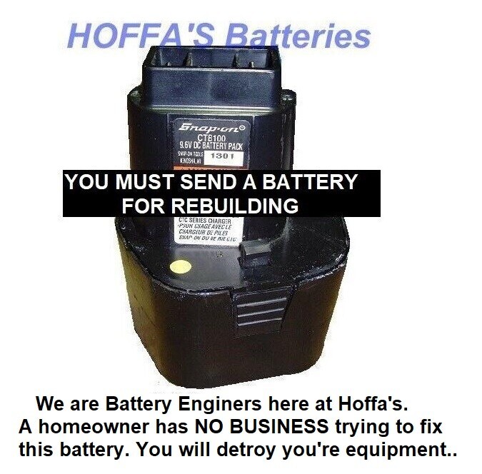 Snap On 9.6v CTB100 Battery BUILT BY THE BEST BATTERY PACK REBUILDERS ON E-BAY