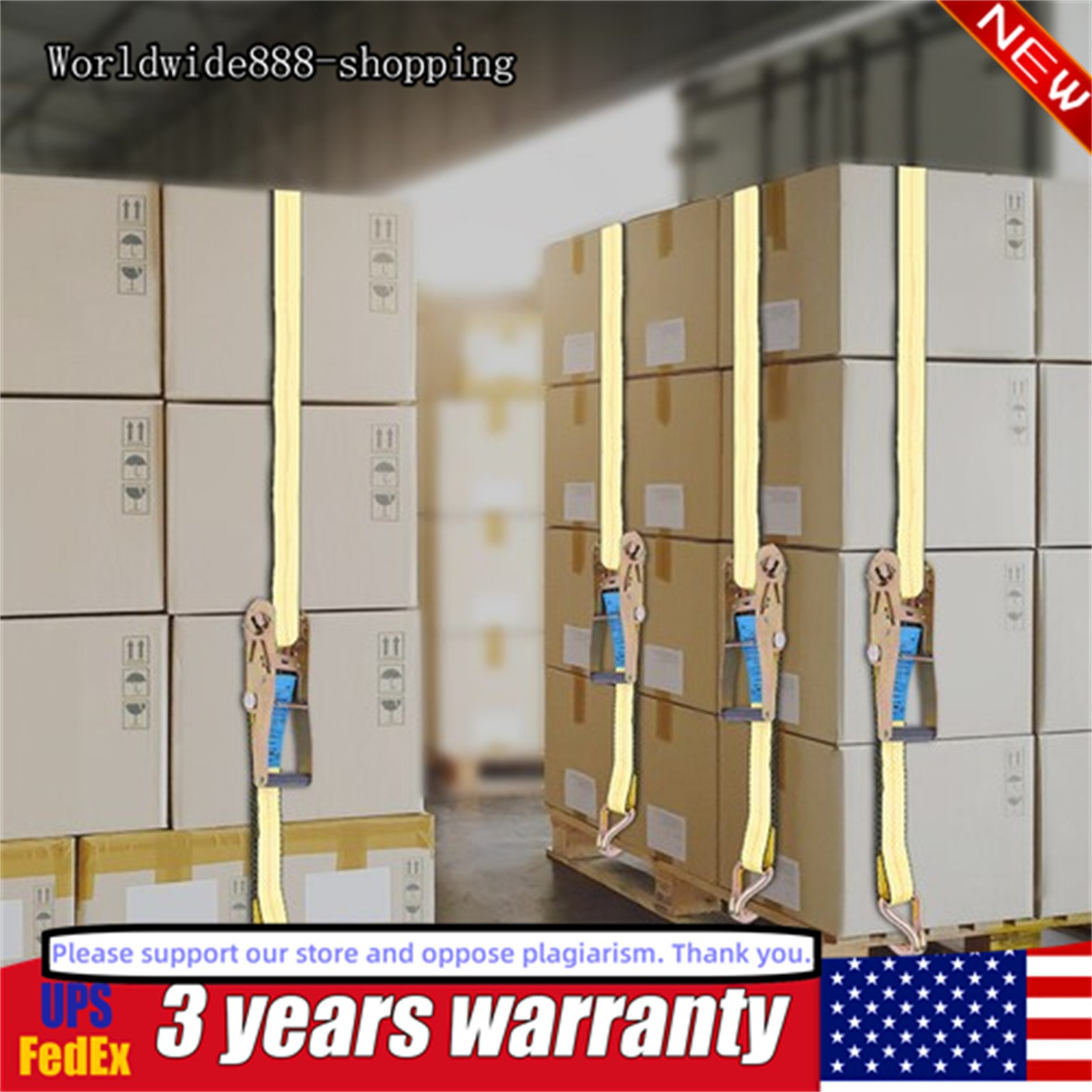 4 Pack 2" Inch x 27' Ft Ratchet Straps Double J Hook Tie Down Cargo 11000lbs New