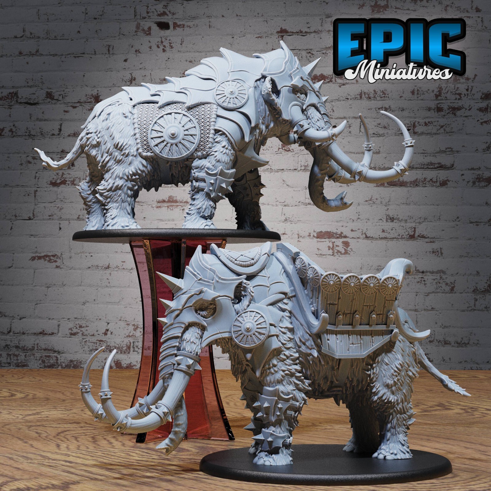 Epic Miniatures 28mm - Mammoth Armored Dungeons and Dragons DnD Miniature