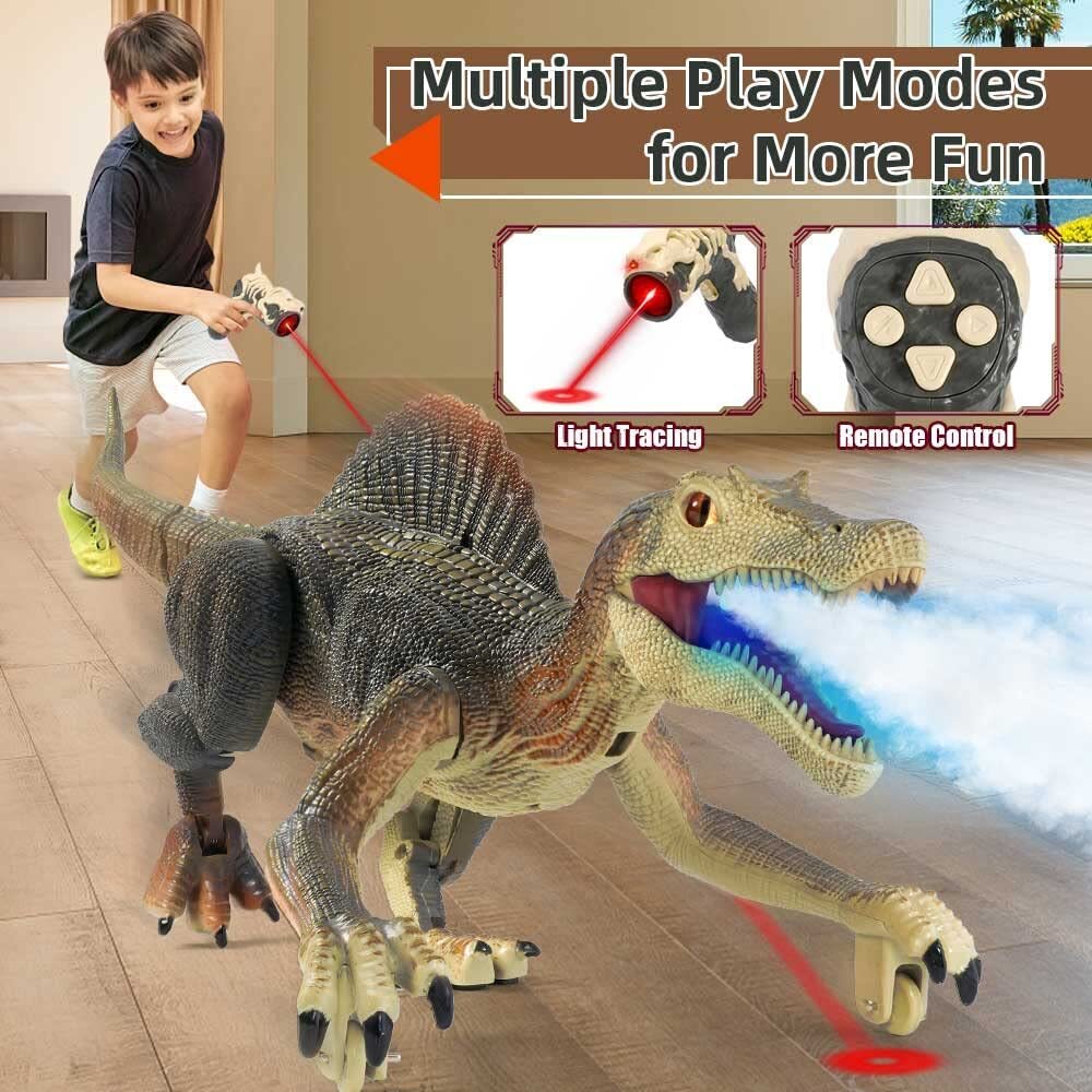 GIFT!Remote Control Dinosaur Toys Jurassic Rechargeable RC Spinosaurus Walking