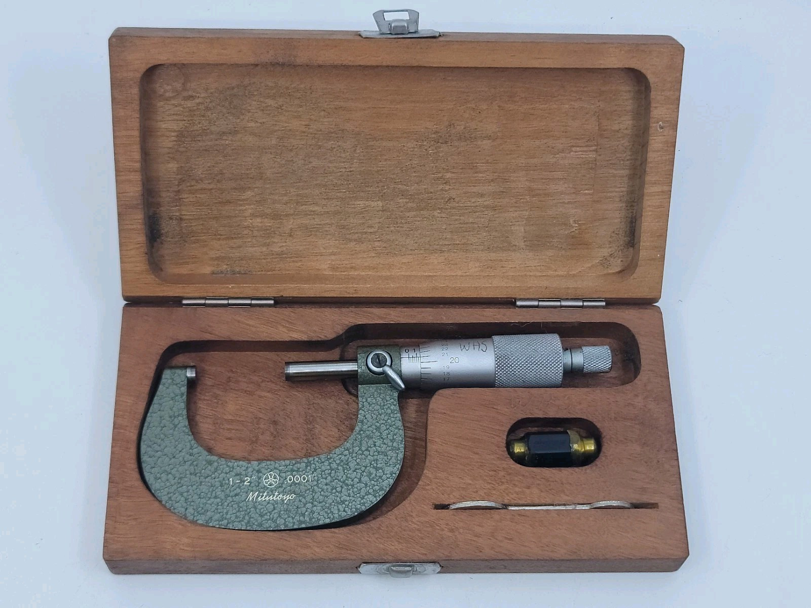 Mitutoyo 169-203 Disc Micrometer 0-1" .001" Machinist Tool In Wood Box Japan