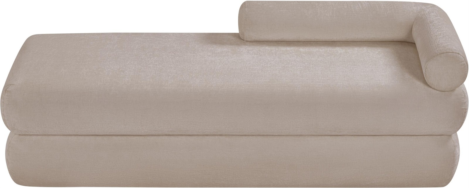 Meridian Furniture Kennedy Beige Chenille Fabric Bench