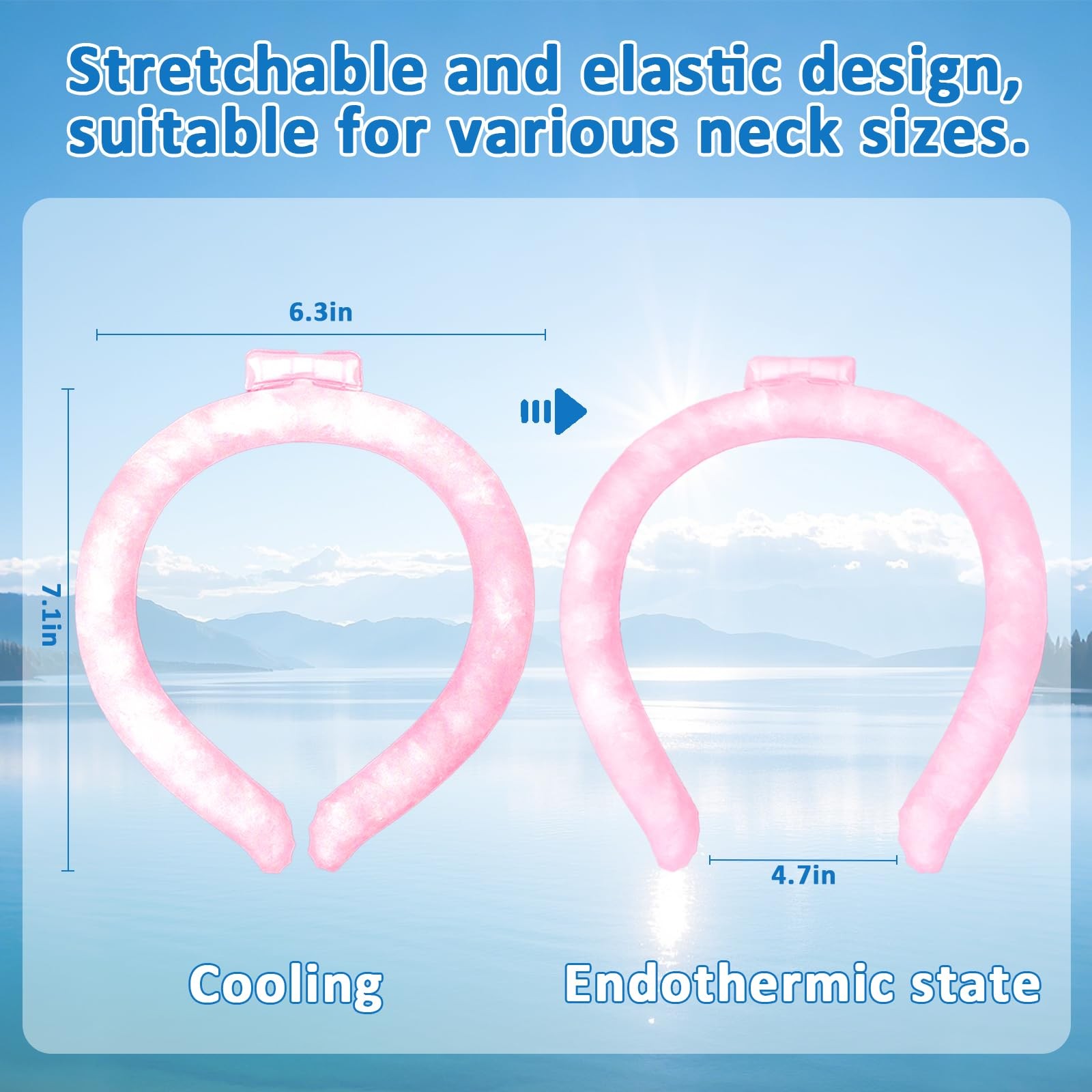 Reusable Cooling Ice Neck Collar, Adjustable Conventional size, Pink