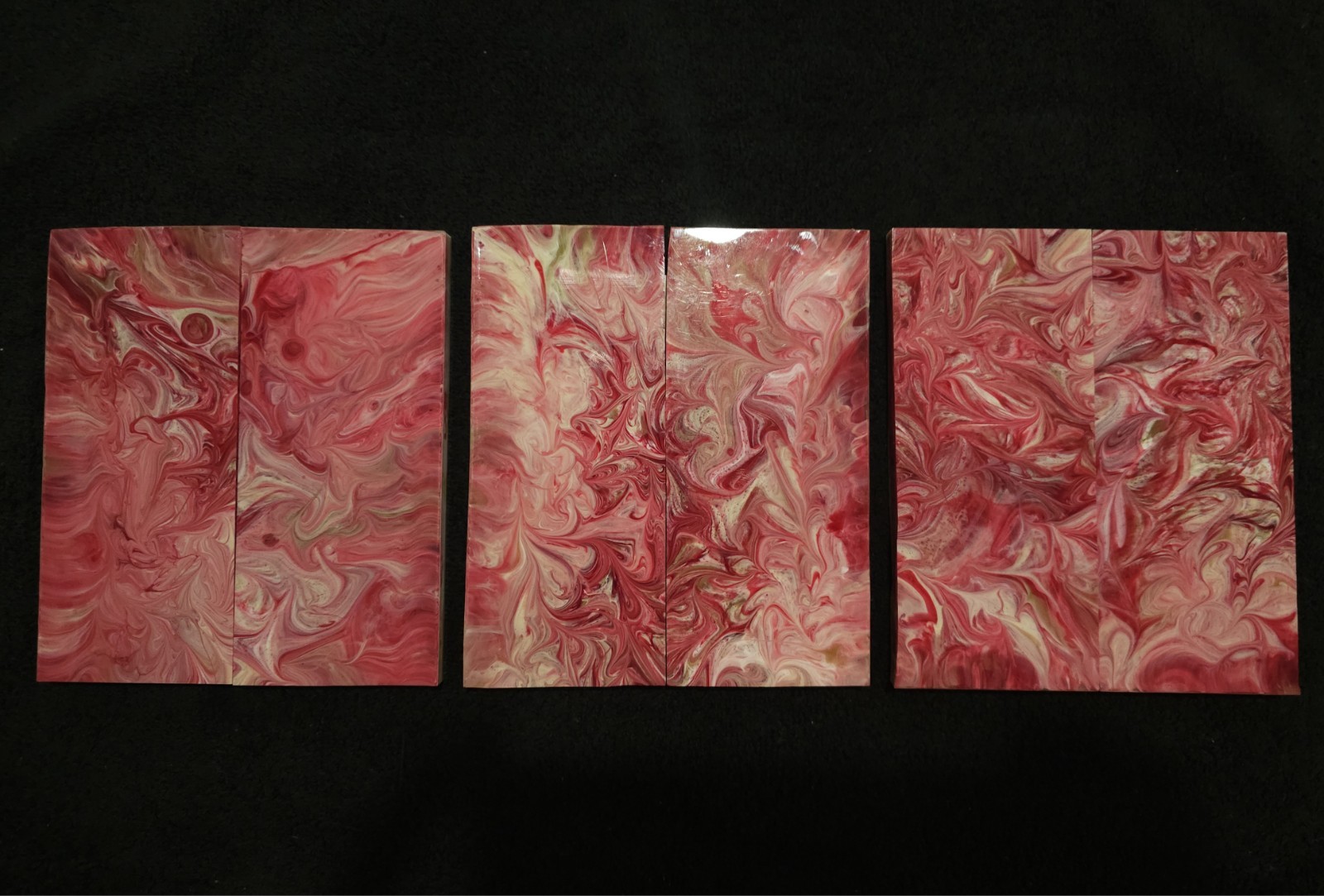 Resin Knife Scales - Carmine - Handmade Epoxy Handle Material - 5¾" × 2½" × ⅜"