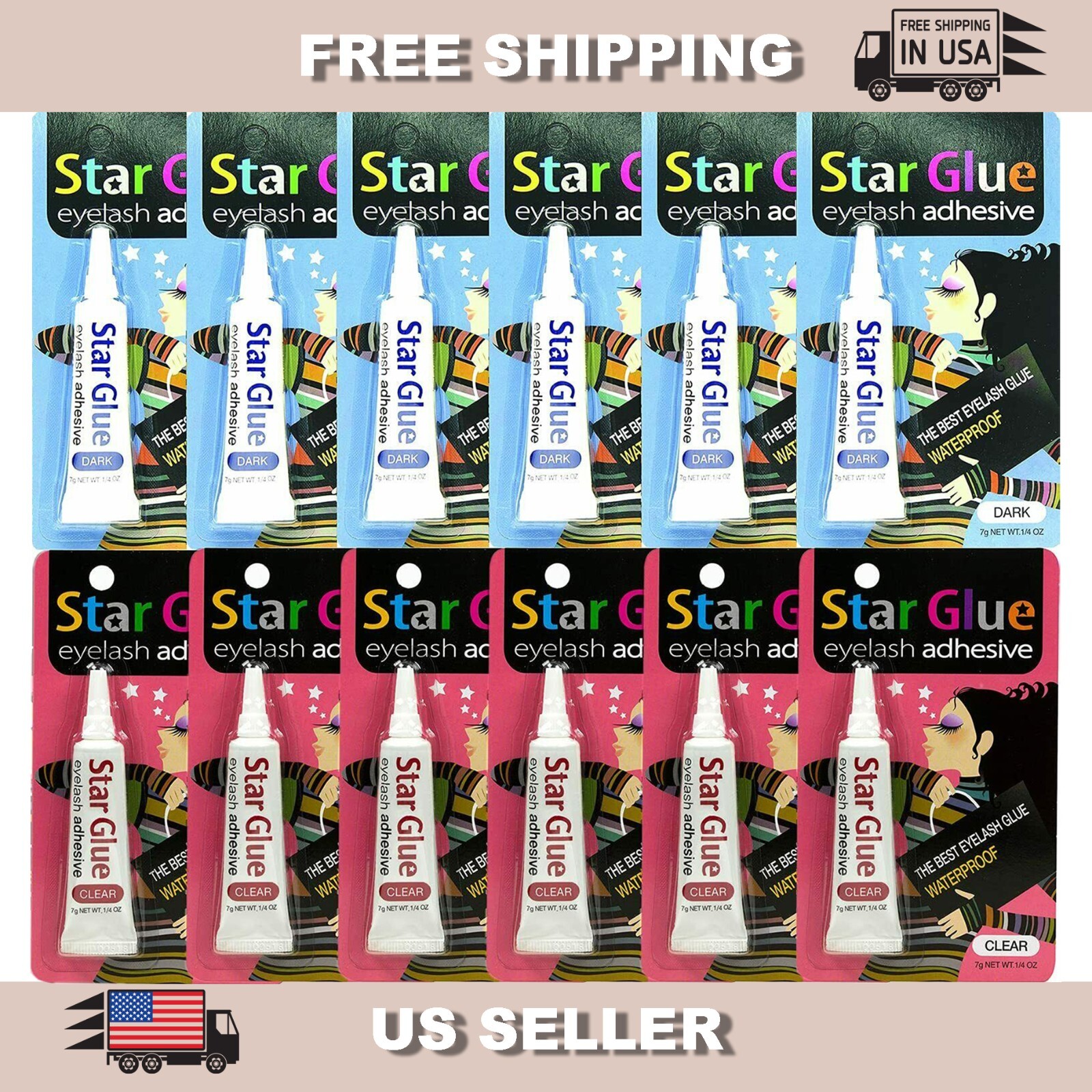Star Glue Waterproof Lash Eyelash Glue Adhesive in Dark/Clear [KOREAN US SELLER]