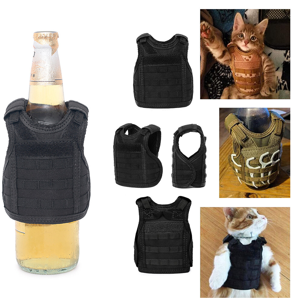 Tactical Mini Beer Bottle Vest Decoration Adjustable Jacket Small Animals Jacket