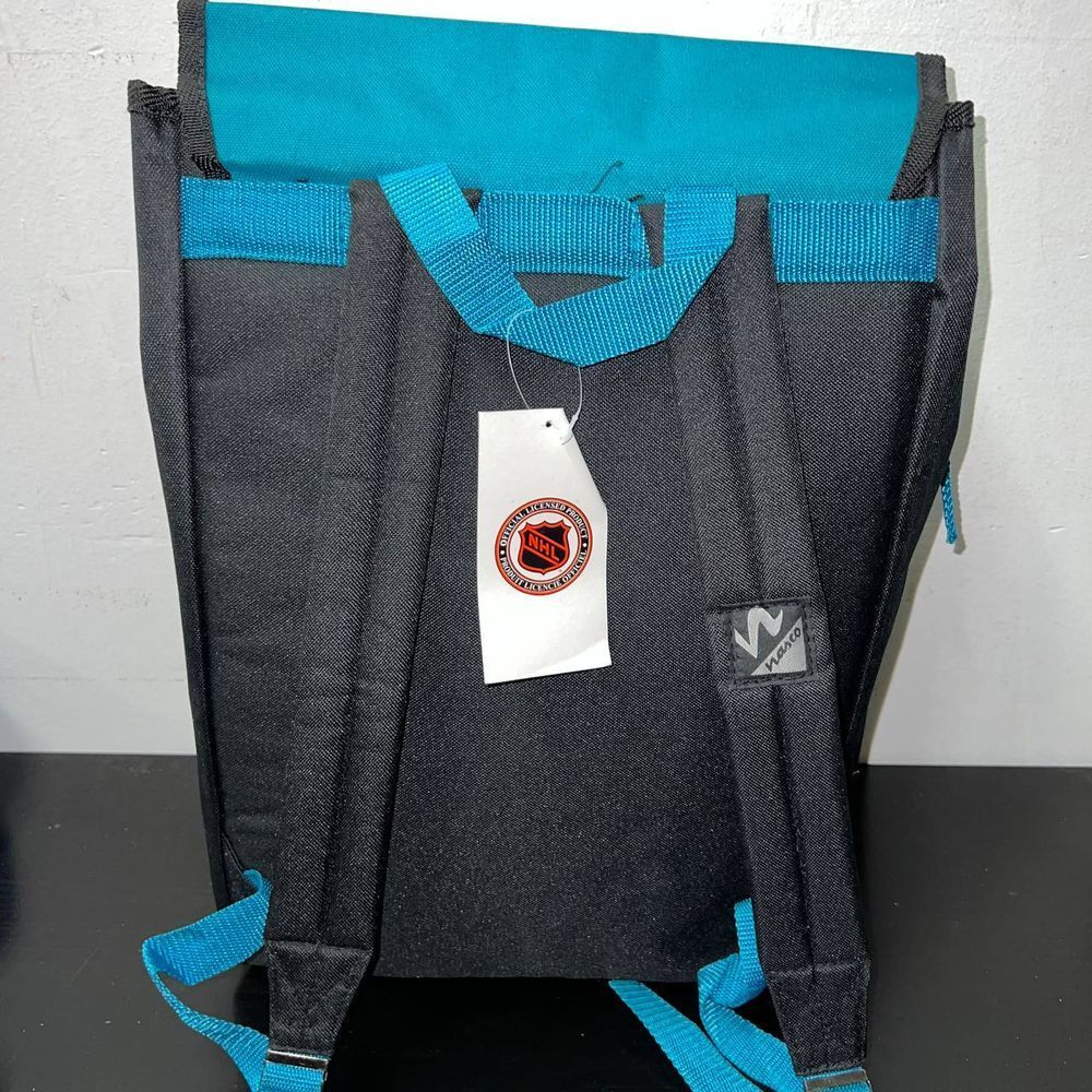 Vintage San Jose Sharks Retreat Backpack Bag Blue NHL Nasco Little America