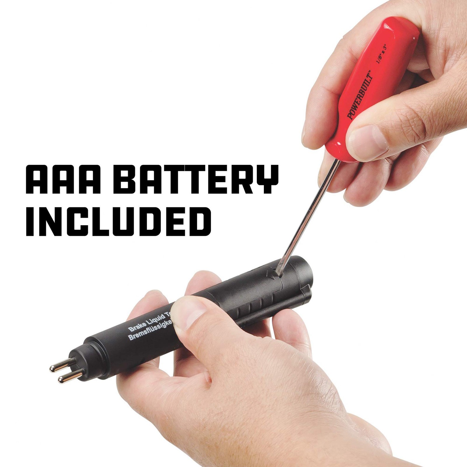 Powerbuilt Brake Fluid Tester, LED Light Quality Indicators for DOT4, Black