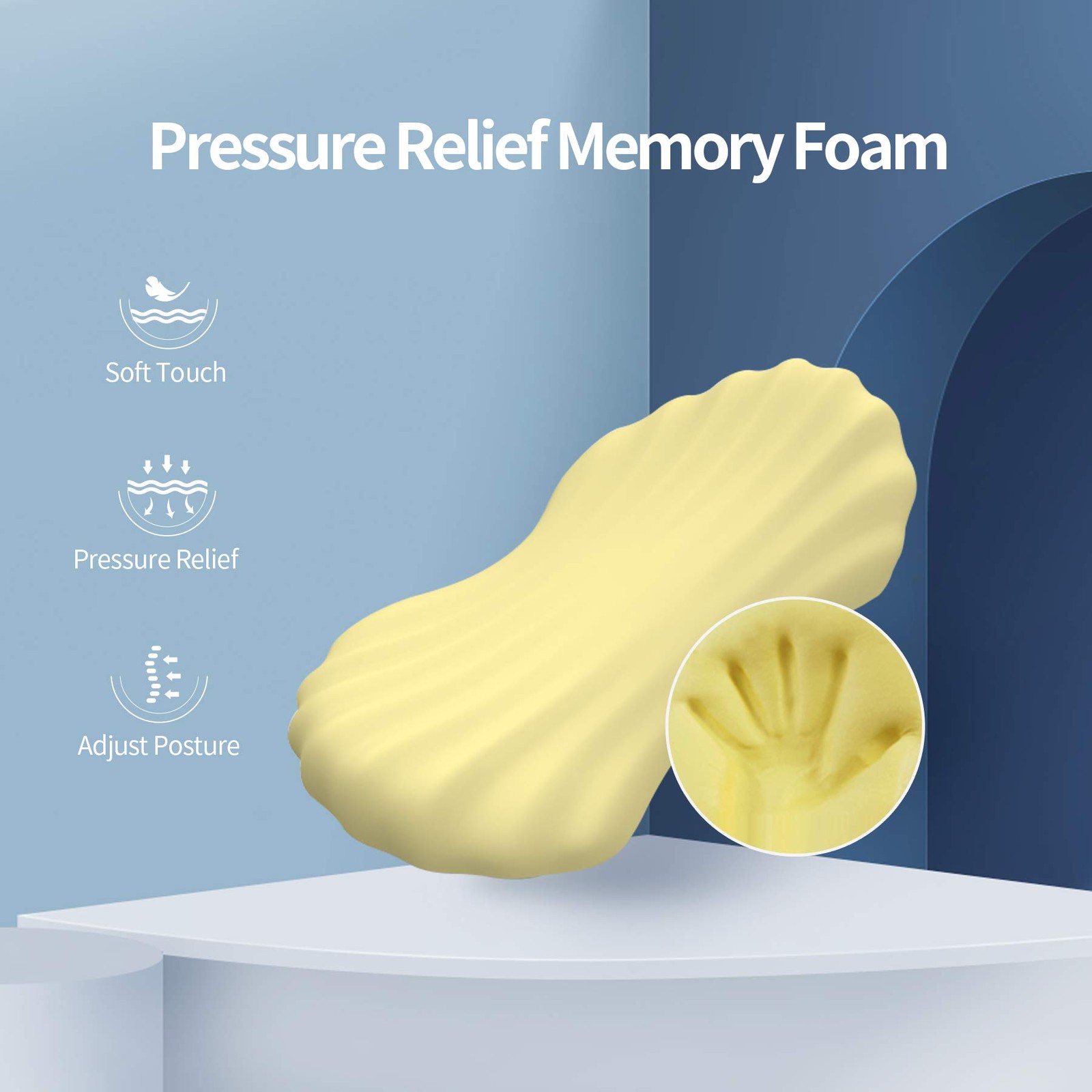 RESTCLOUD Adjustable Lumbar Support Includes a removable pad, Dark Blue