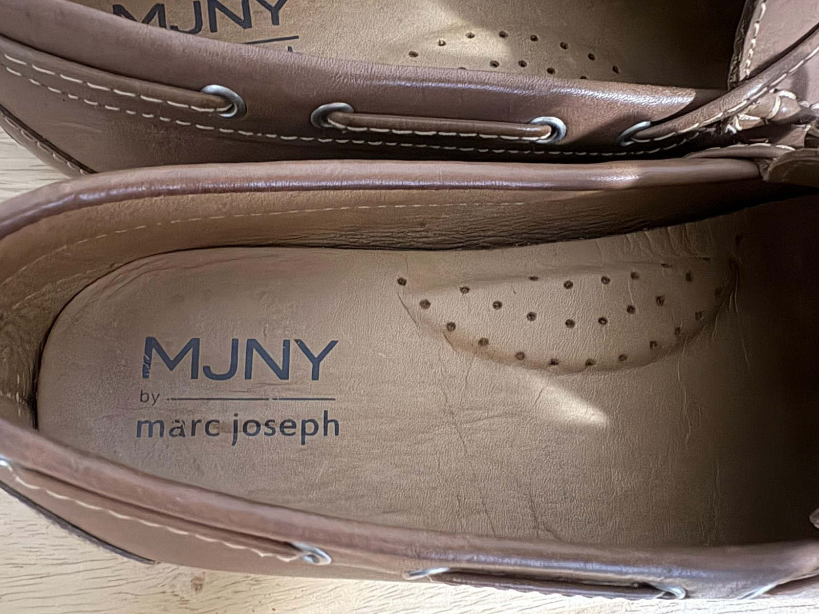Marc Joseph New York Boat Shoes Womens Size 7.5 Brown Leather Driving Moccasins