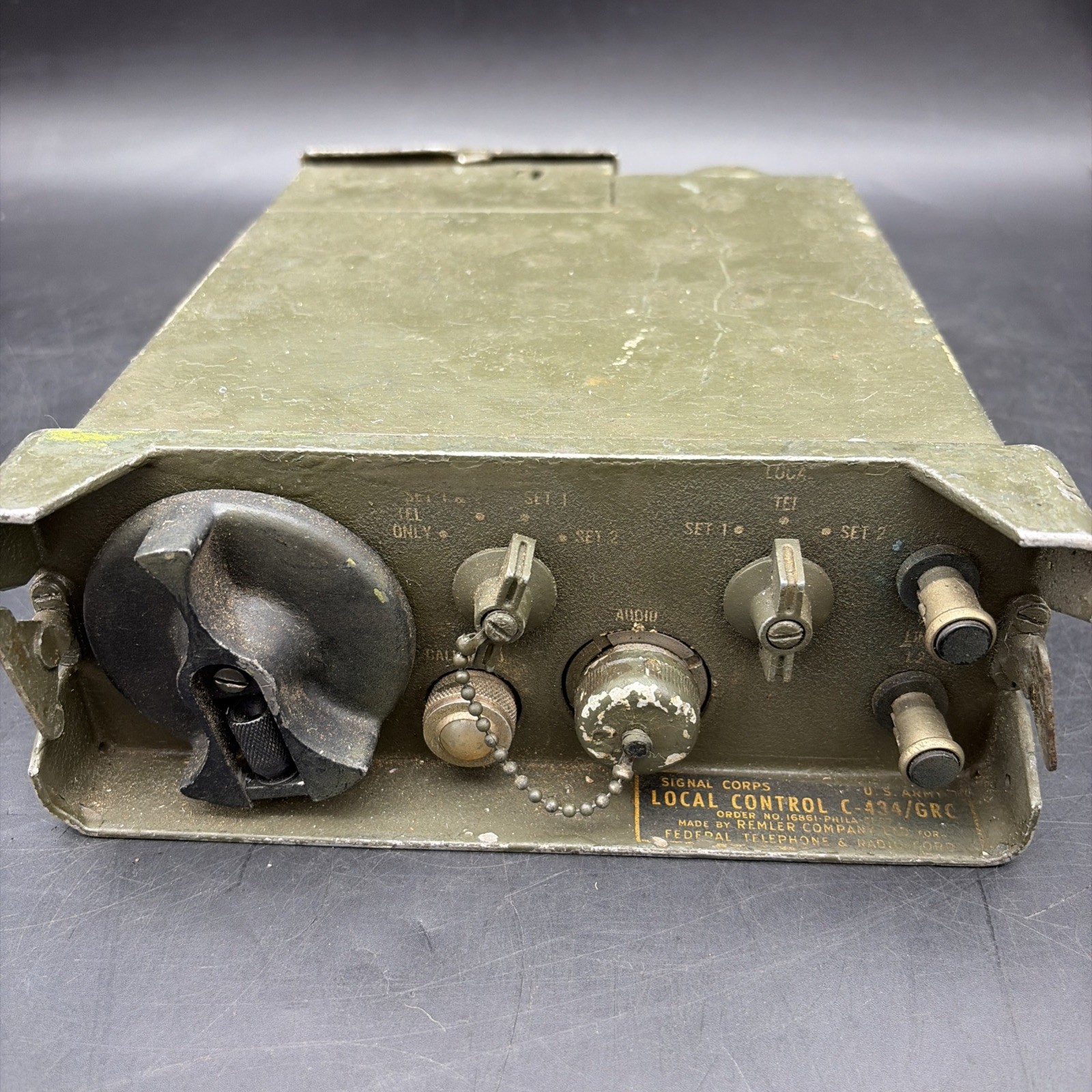 US Army Signal Corps Vietnam Field Phone Telephone Military CR434 GRC Remler Co