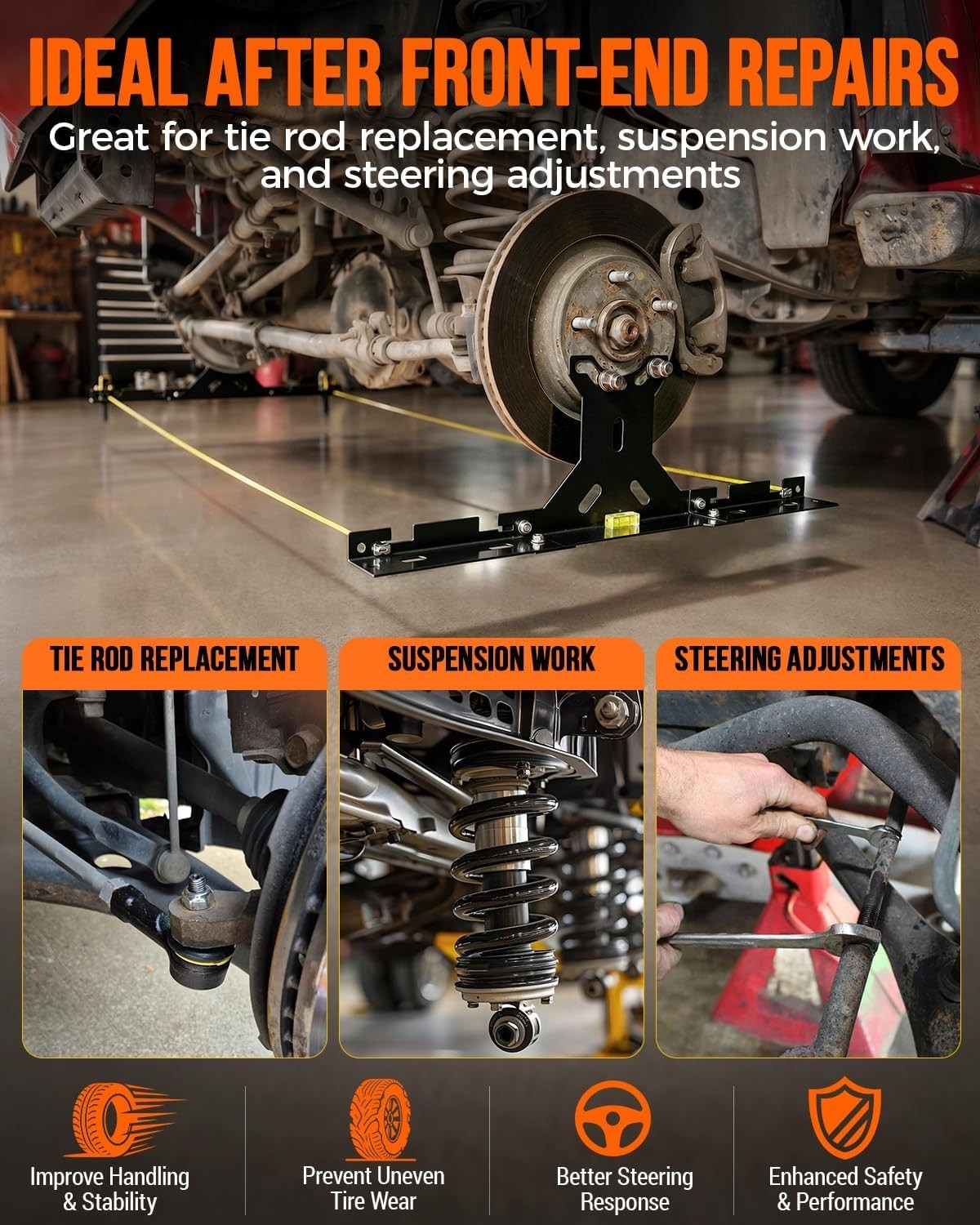 Quick Setup Wheel Toe Alignment Tool for Autos - Heavy Duty Design for DIY Use