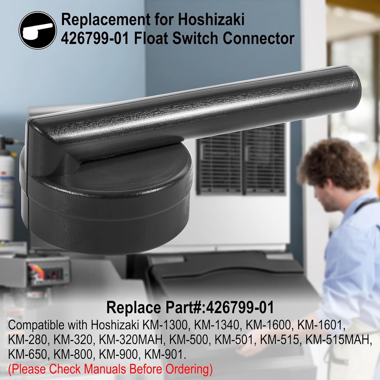 Replacement for Hoshizaki 426799-01 Float Switch Connector, Rubber Boot and Hose