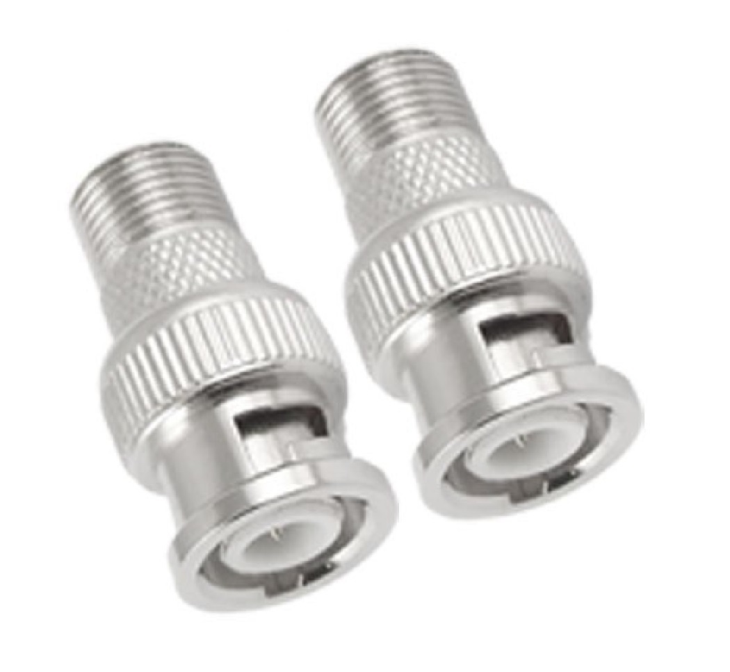 2 Pcs F Female to BNC Male Coax RF Connector RG6 RG59 Adapter