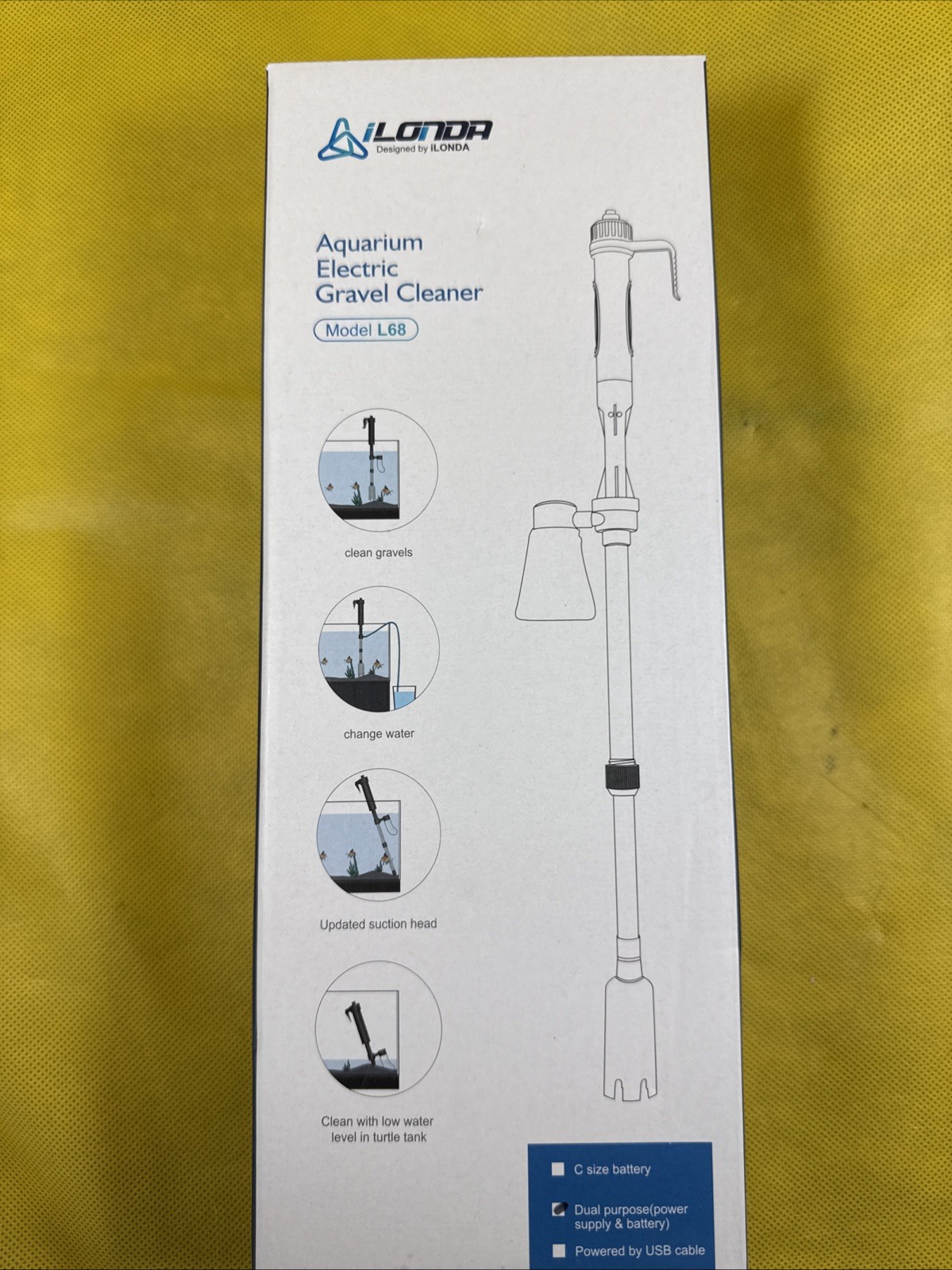 Vacuum Cleaner Aquarium Gravel Cleaner Adjustable Automatic Fish Tank E3