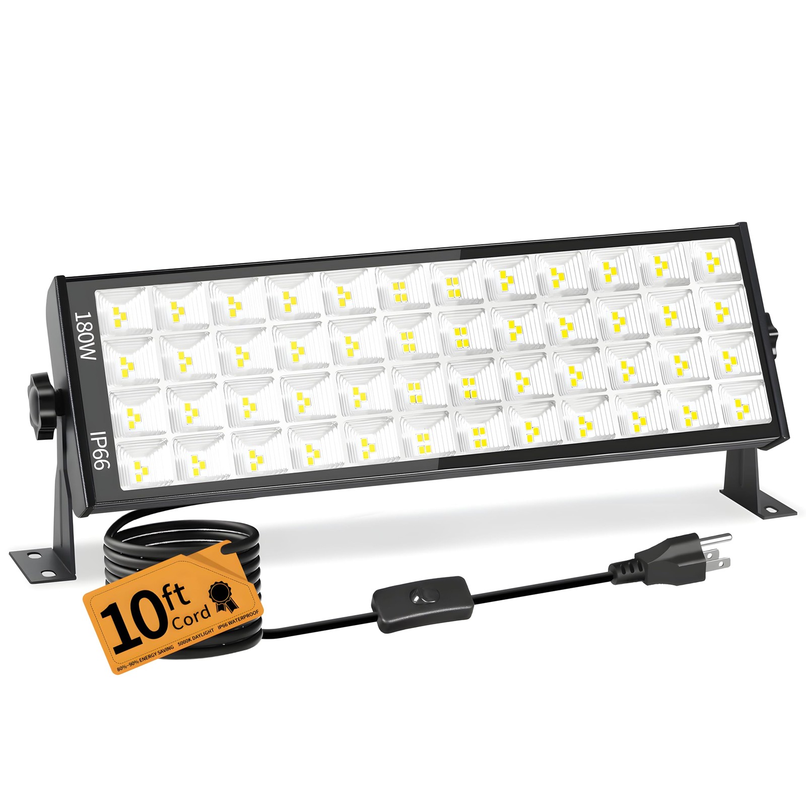 180W LED Shop Lights with 10FT Cord, Swtich, Aluminum 20000LM Ultra-Bright Ga...