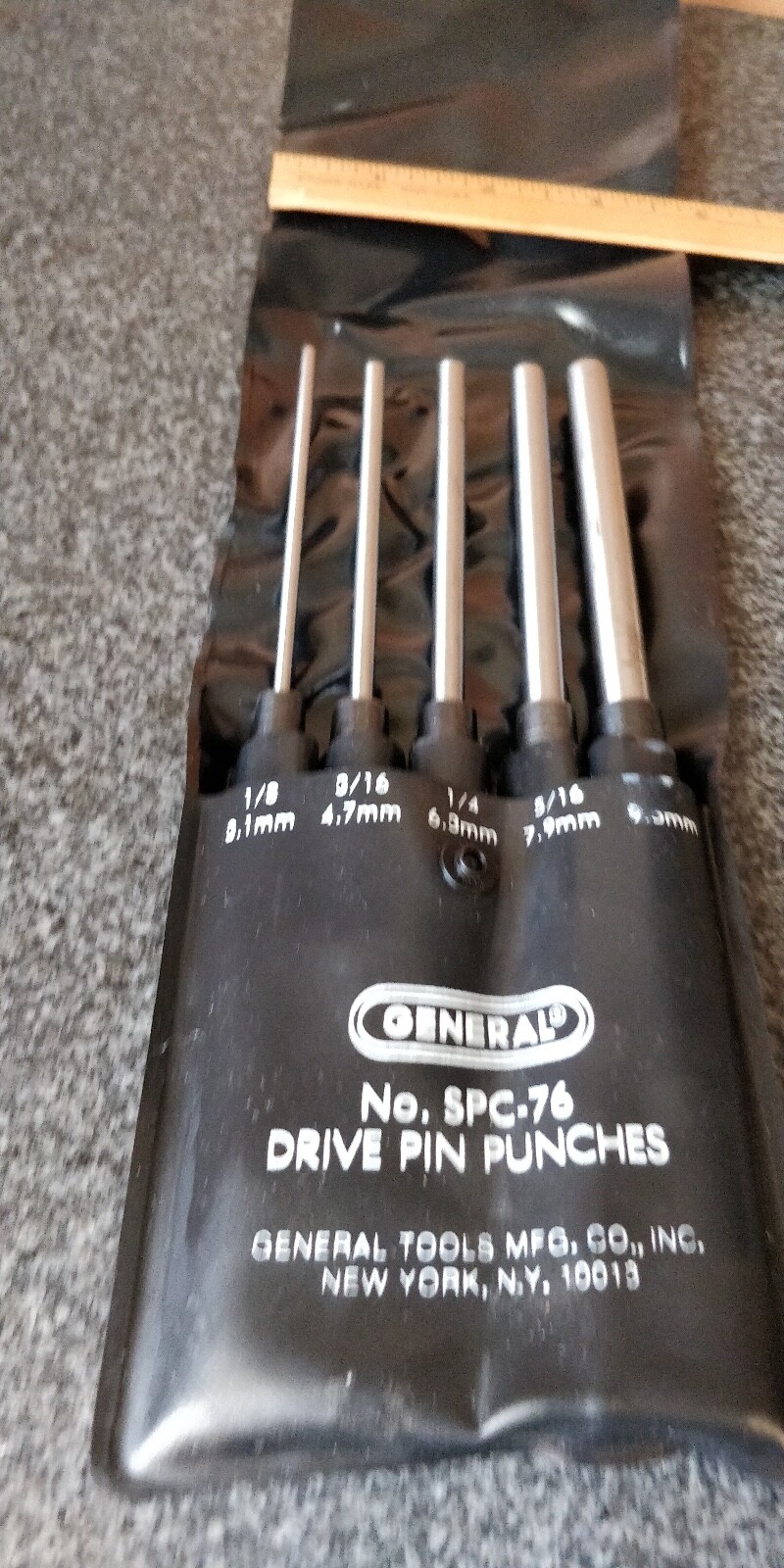 GENERAL SPC-76 DRIVE PIN PUNCHES w/PLASTIC CASE