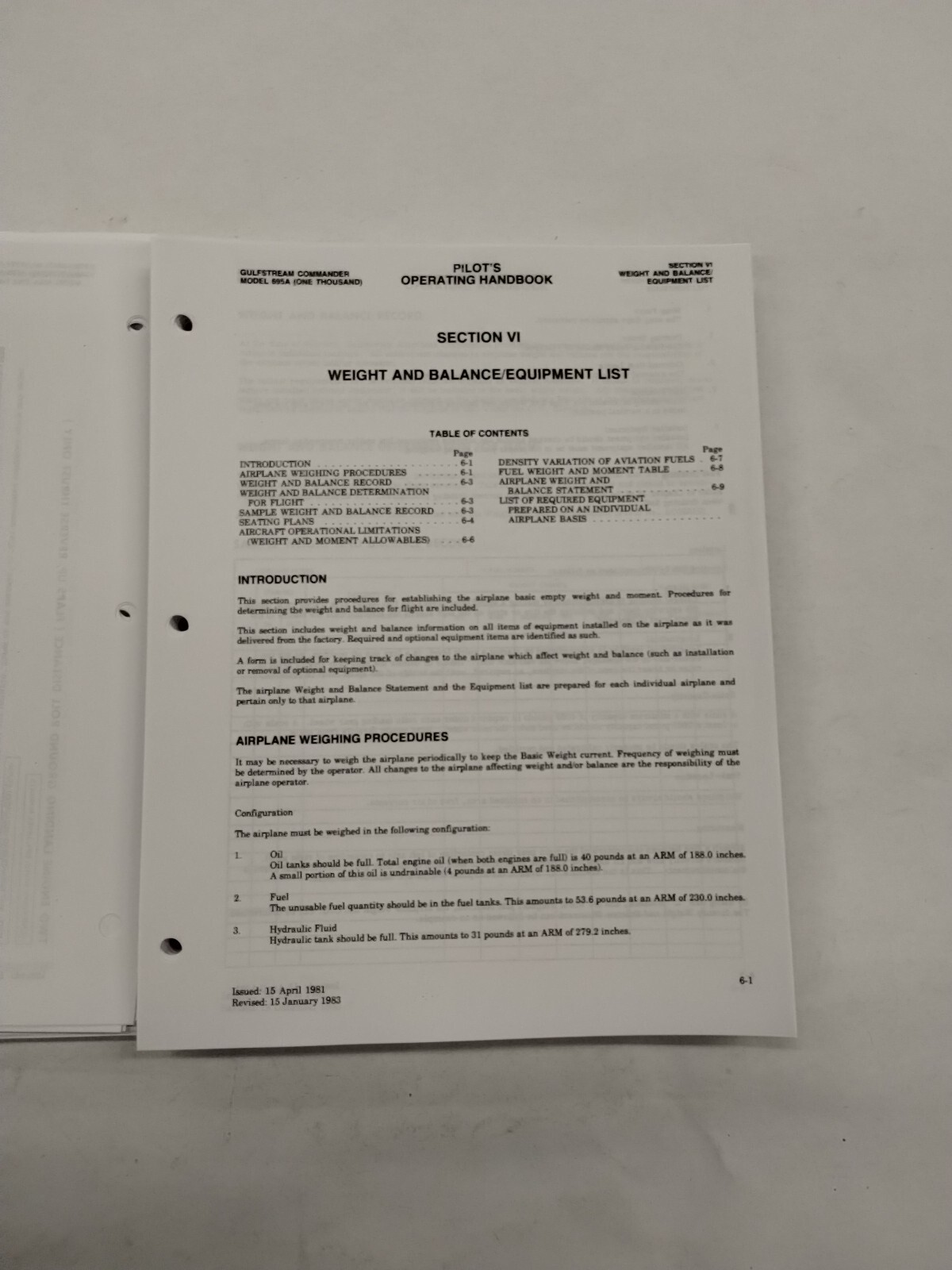 Aero Commander Jetprop Model 695A (1000) Pilots Operating Handbook & Supplements