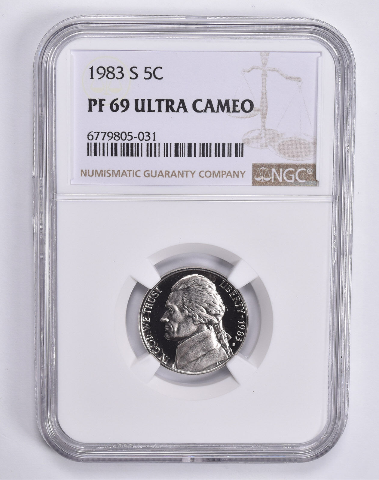 1983-S Jefferson Nickel PF69 UCam NGC Brown Lbl