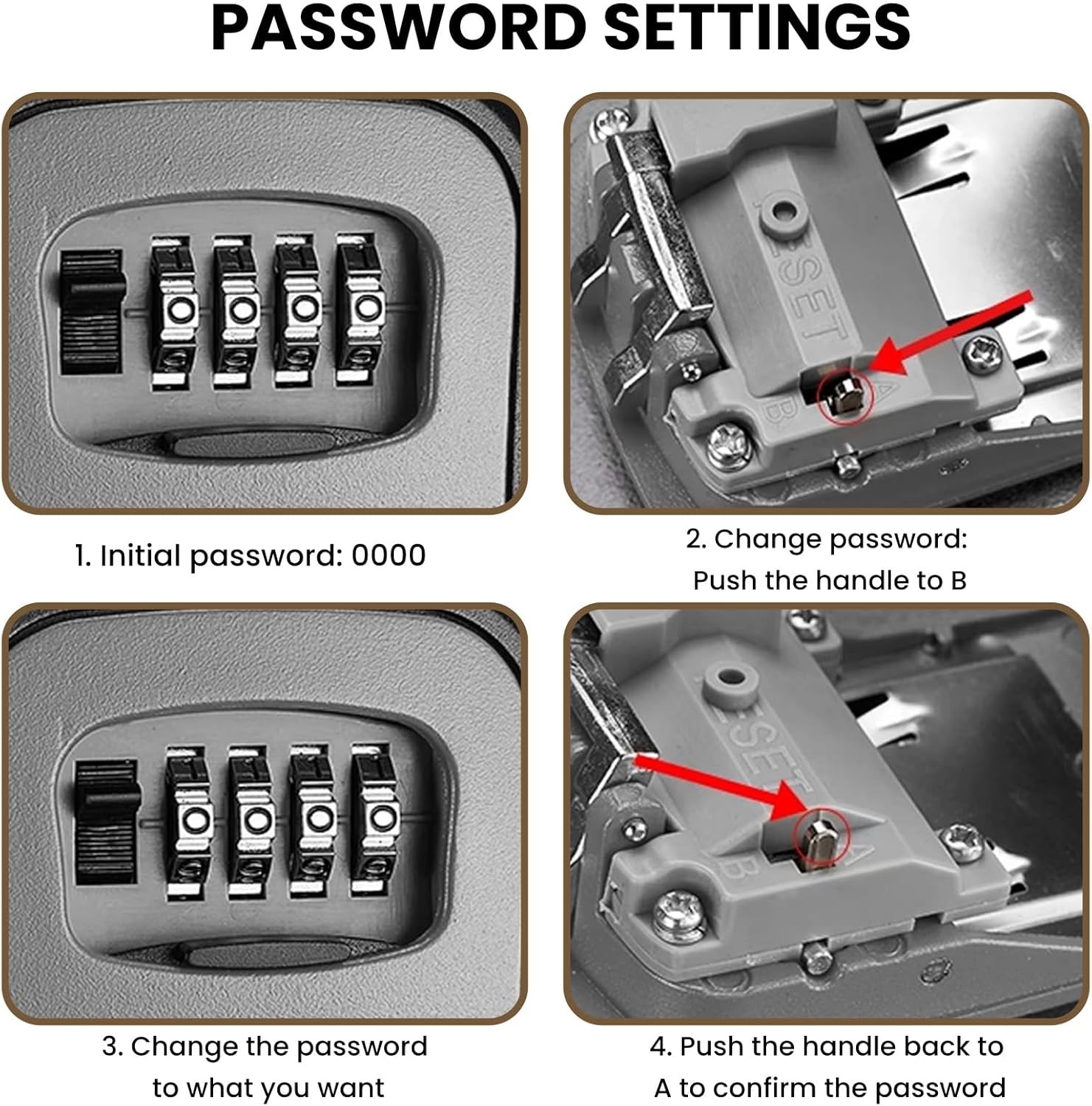 Wall Mount Password Key Box Resettable Code Safe Portable Home Security Lock Box