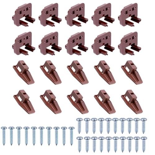 Kenlin Drawer Slide Guide Glide Replacement 10 Sets Brown