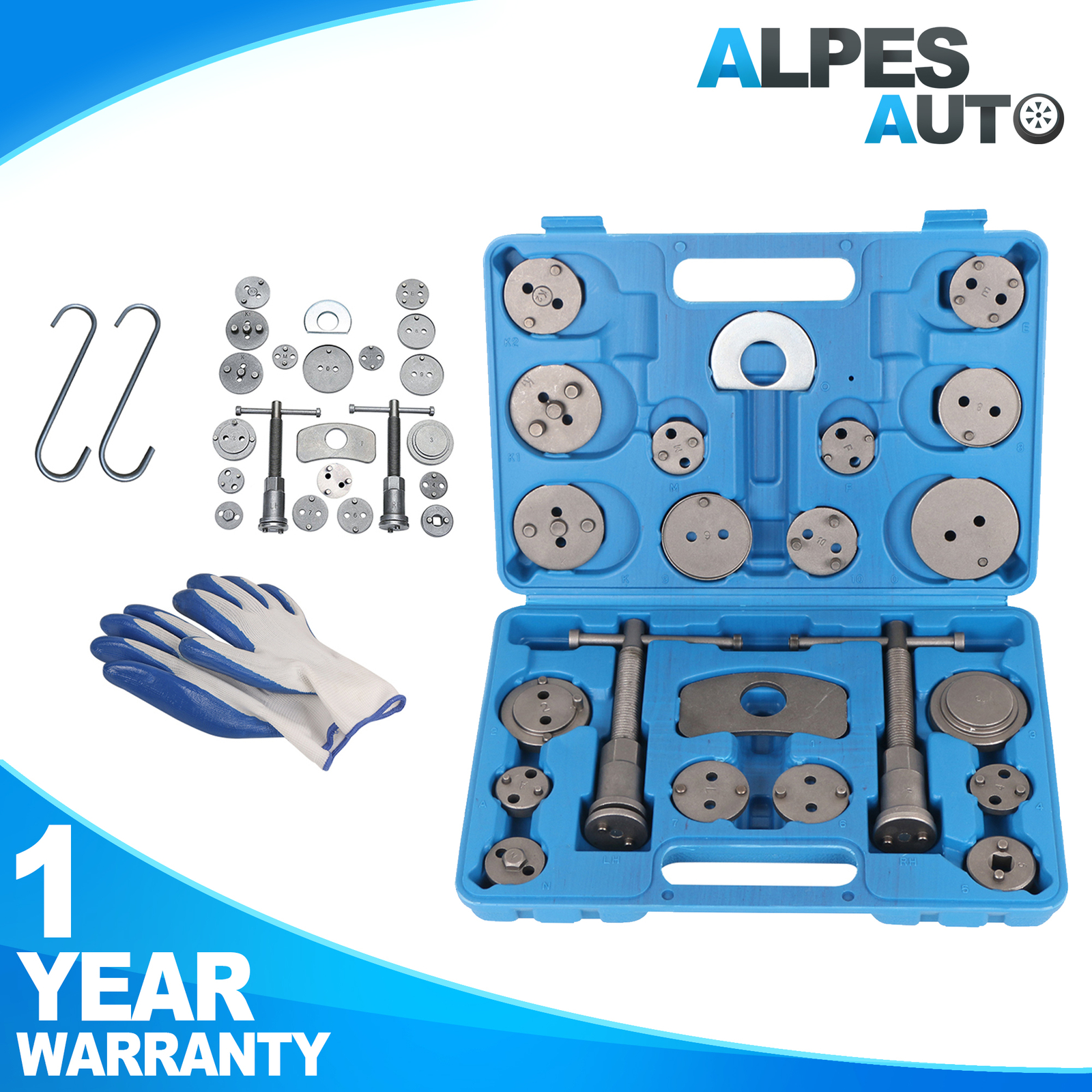 New 27PCS Brake Caliper Piston Universal Disc Wind Back Rewind Hand Tool w/Grove